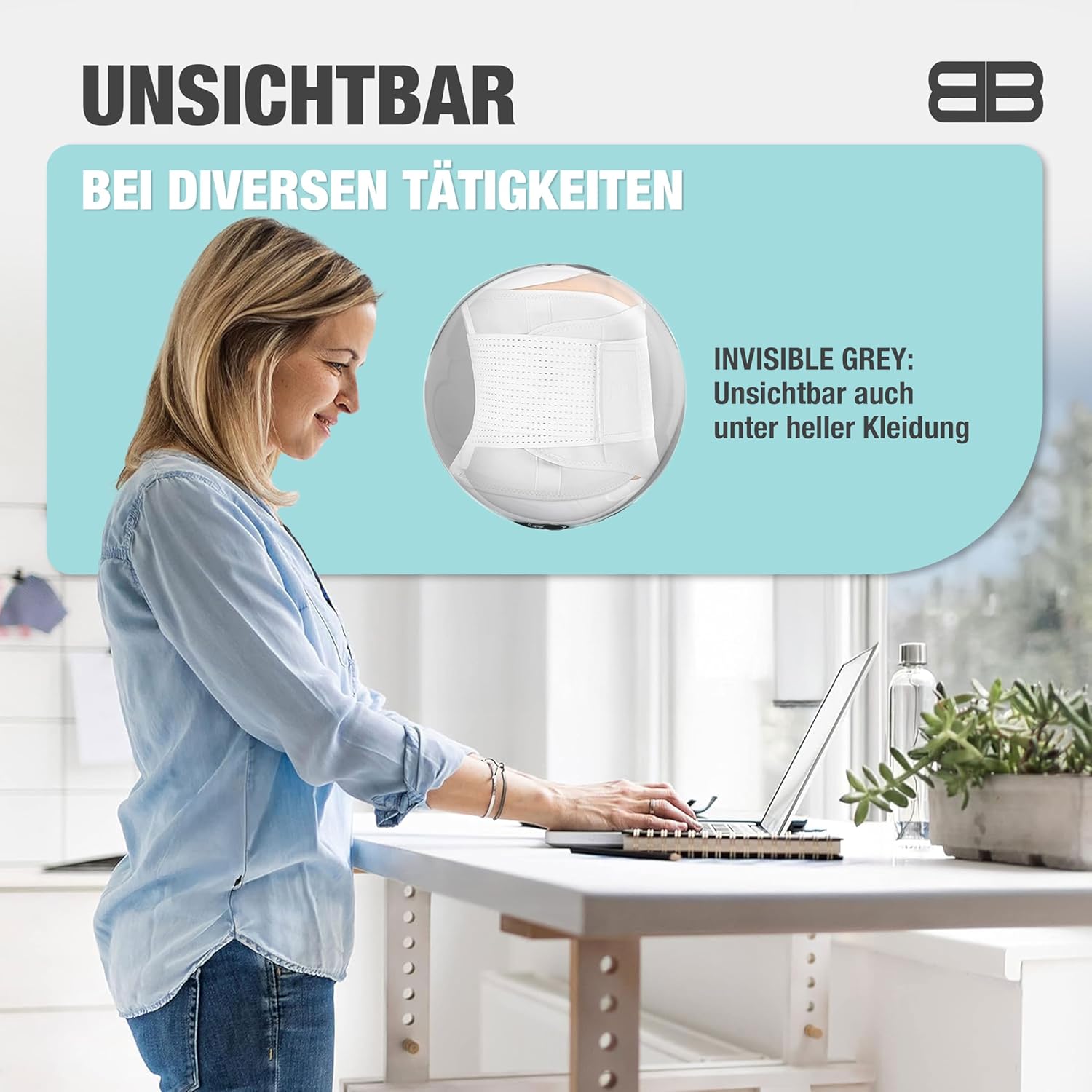 BACK BODYGUARD Rückengurt – Innovative Lordosenstütze – Rückenbandage entlastet den Rücken – Nierengurt zur Rückenunterstützung – 3 Größen (L, Schwarz) – Bild 6