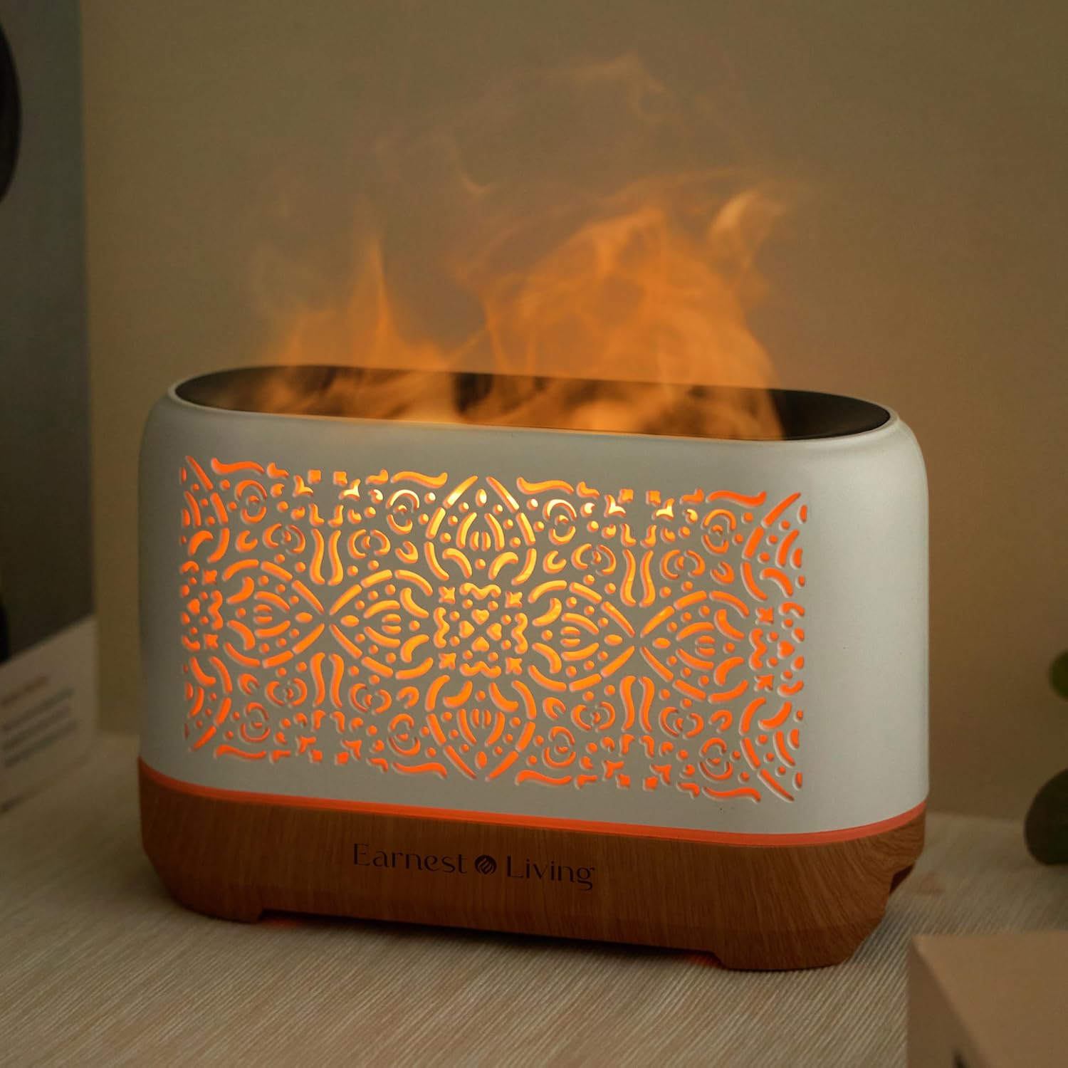 Earnest Living Diffusor für ätherische Öle, klassischer Flammendiffusor, 200 ml, Timer, Nachtlichter und automatische Abschaltfunktion, Luftbefeuchter für das Heimbüro, Aromatherapie-Diffusoren für ätherische Öle – Bild 2