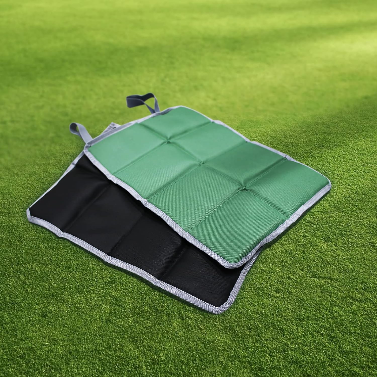 2er-Set Thermo-Sitzkissen, Outdoor, faltbare Sitzmatte, Komfort-Sitzpolster, wasserdichtes Thermo-Sitzkissen für Picknick, Outdoor, Camping, Wandern, Zubehör mit Tragetasche (schwarz/grün) – Bild 6