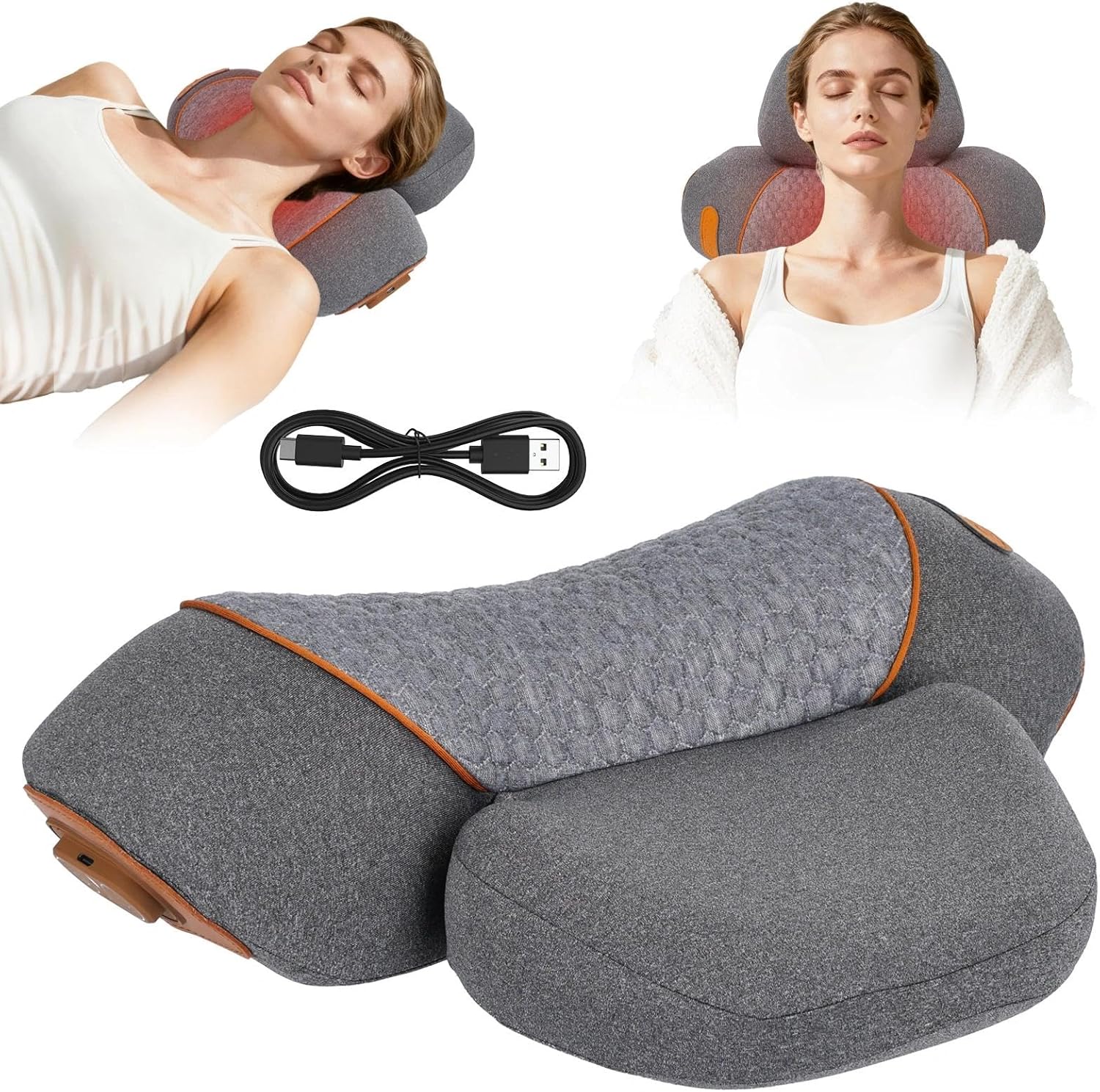 Necline Nackenmassagegerät mit Wärme, elektrisches 3-in-1-Massagegerät, Nackenmassagekissen, Entspannungskissen zur Nackenaktualisierung, Nackenmassagekissen – Bild 2