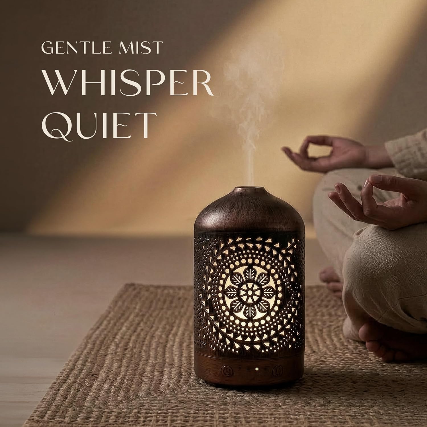 Earnest Living Aroma-Diffusor für ätherische Öle, 100 ml, Raumduft aus weißer Keramik, Duftöl-Diffusor, elektrische Öllampe, Luftbefeuchter, Nachttischlampe, 7 Lichtfarben, Timer, automatische Abschaltung – Bild 4