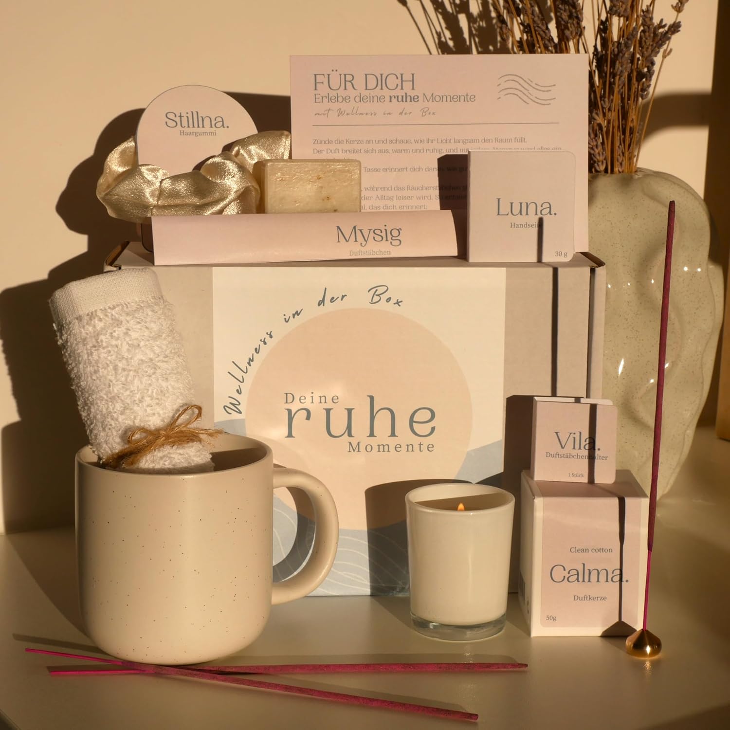 Wellness-Geschenkbox für Frauen – Luxuriöses Spa-Geschenkset für Weihnachten mit Tasse, Duftkerze, Handtuch und Seife – ideales Weihnachtsgeschenk & Wohlfühlset für Frauen