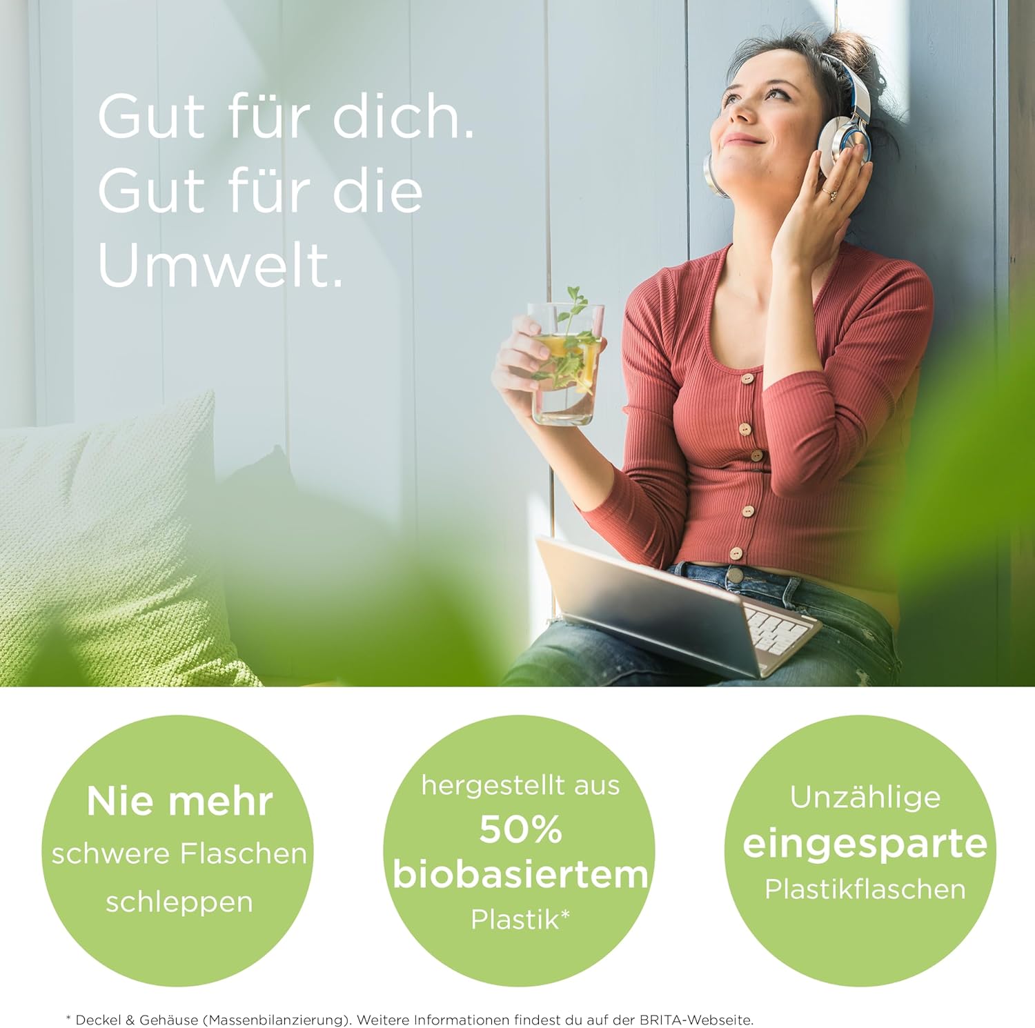 BRITA Style Eco Green Wasserfilterkanne (2,4 L) inklusive 1 Maxtra Pro All-in-1 Kartusche – Nachhaltiger Wasserfilter in modernem Design zur Reduzierung von Kalk, Chlor, Blei & Verunreinigungen – Bild 6