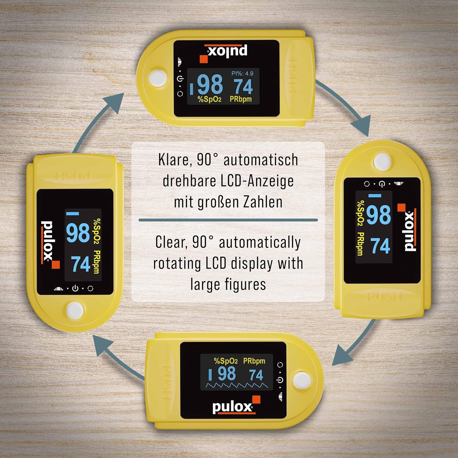 Pulsoximeter PULOX PO-200 Solo Fingerpulsoximeter zur Messung von Puls und Sauerstoffsättigung am Finger – Bild 3