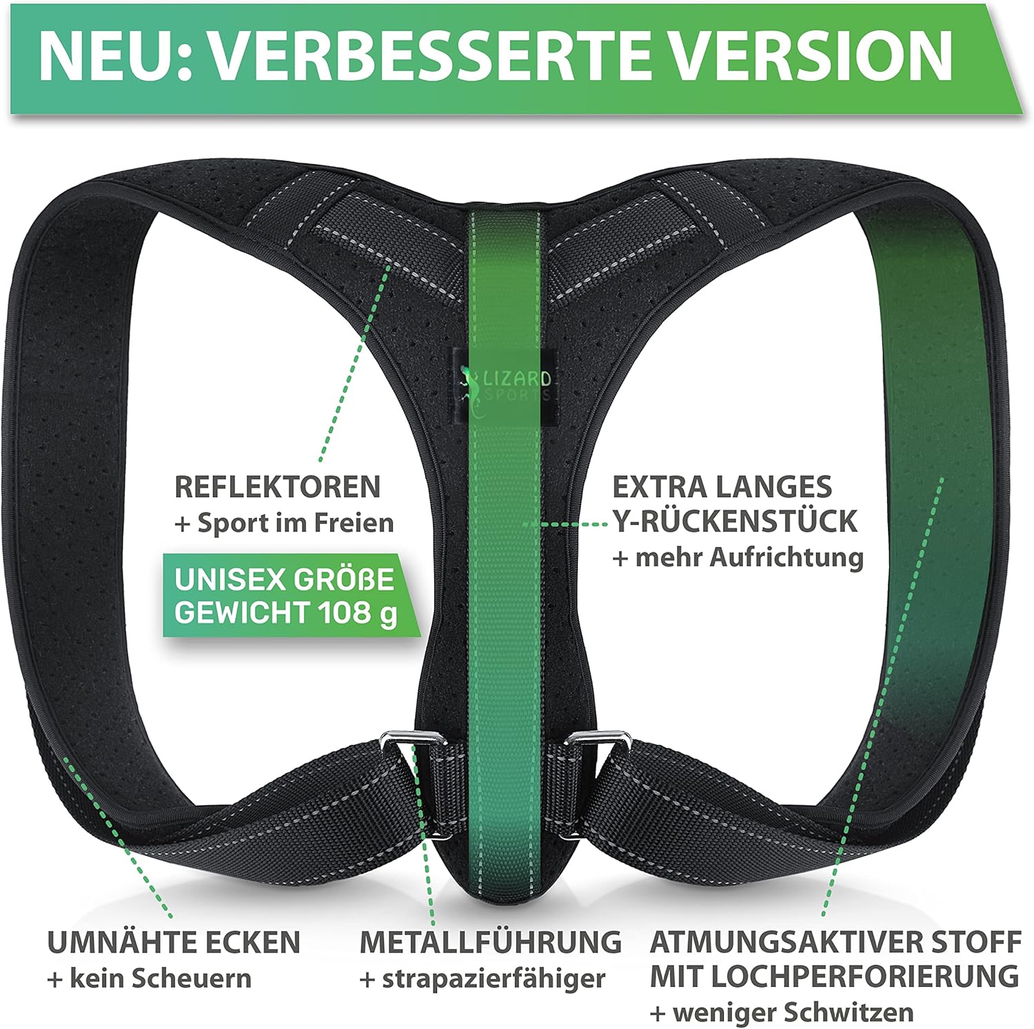 Zertifizierter Rückenglätter mit Qualitätsmanagementsystem für Medizinprodukte, Haltungskorrektur, ideal für Büroangestellte, Männer und Frauen, Brustumfang 71-107 cm – Bild 4