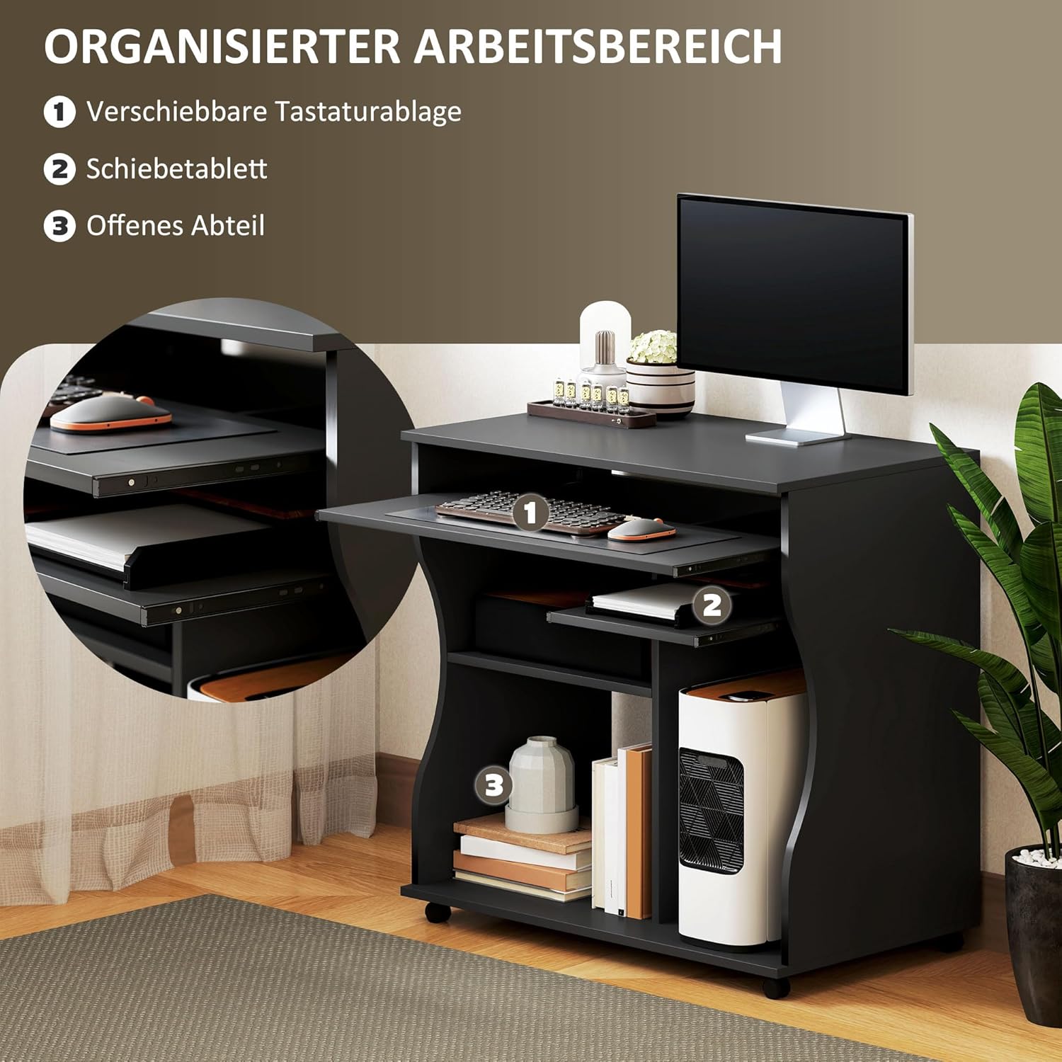 Homcom Eckschreibtisch, Schreibtisch, Bürotisch, PC-Tisch, Computertisch – verschiedene Modelle – Bild 4