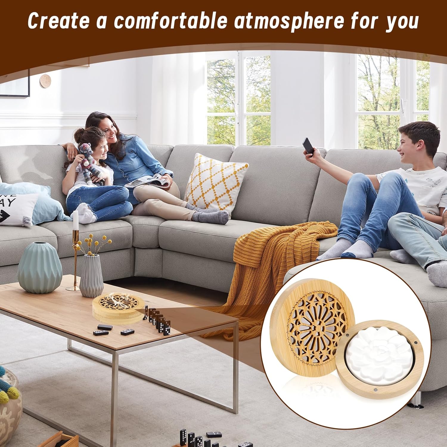 1 x Duftsteine für ätherische Öle, Diffusor für ätherische Öle, Diffusor für ätherische Öle, klein mit 1 Räucherschachtel, Diffusor-Ornament-Duftstein, für Aromatherapie im Schlafzimmer – Bild 5