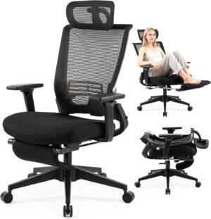 Klappbarer Bürostuhl mit Fußstüt...