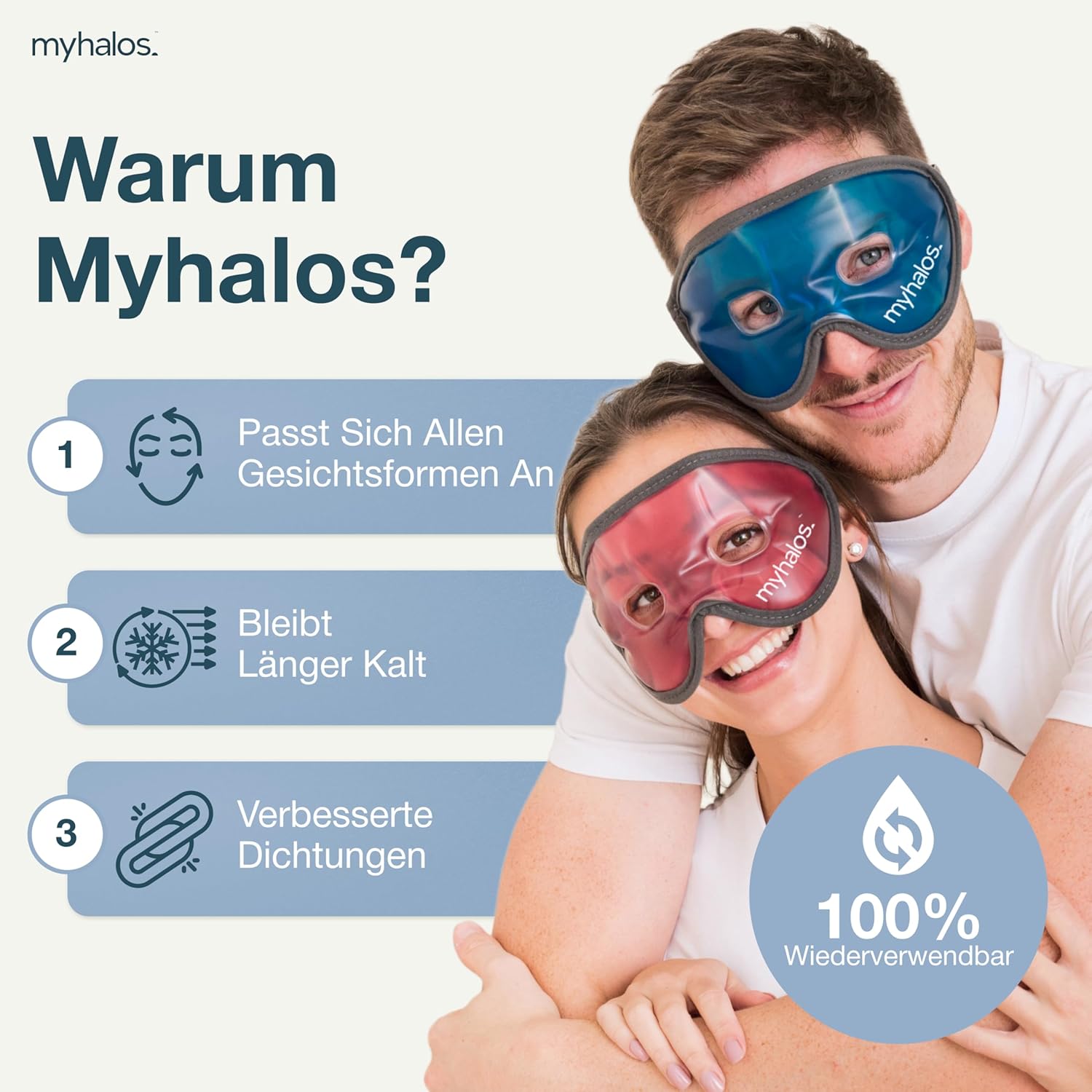 Kühlende Gesichtsmaske gegen geschwollene und müde Augen, Augenringe, Kopfschmerzen, Migräne, Hut und Sonnenbrand, Wärme- und Kühlmasken für die Augen, Eismaske für das Gesicht für Männer und Frauen – Bild 6