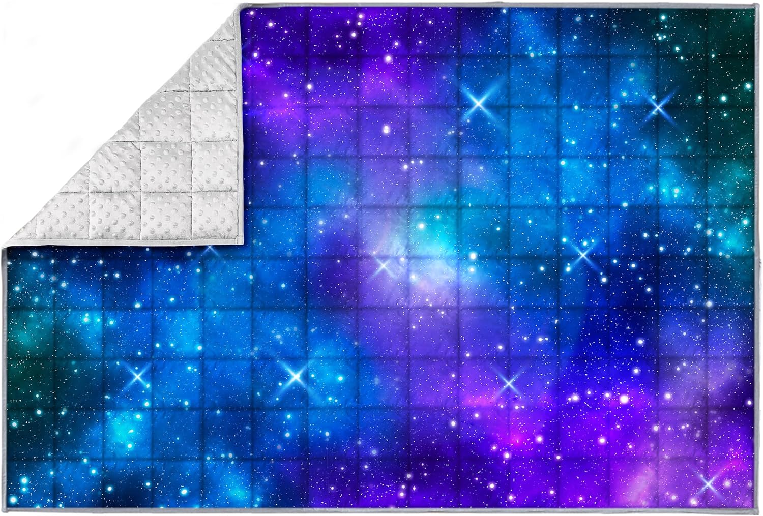 Solfres Gewichtsdecke für Kinder, 7 Pfund, 102 x 150 cm, Minky-Druck, schwere Decke, 7 Pfund, für schlafende Kinder und Jugendliche, ultraweich und gemütlich, Sterne, sensorische Gegenstände für Kinder