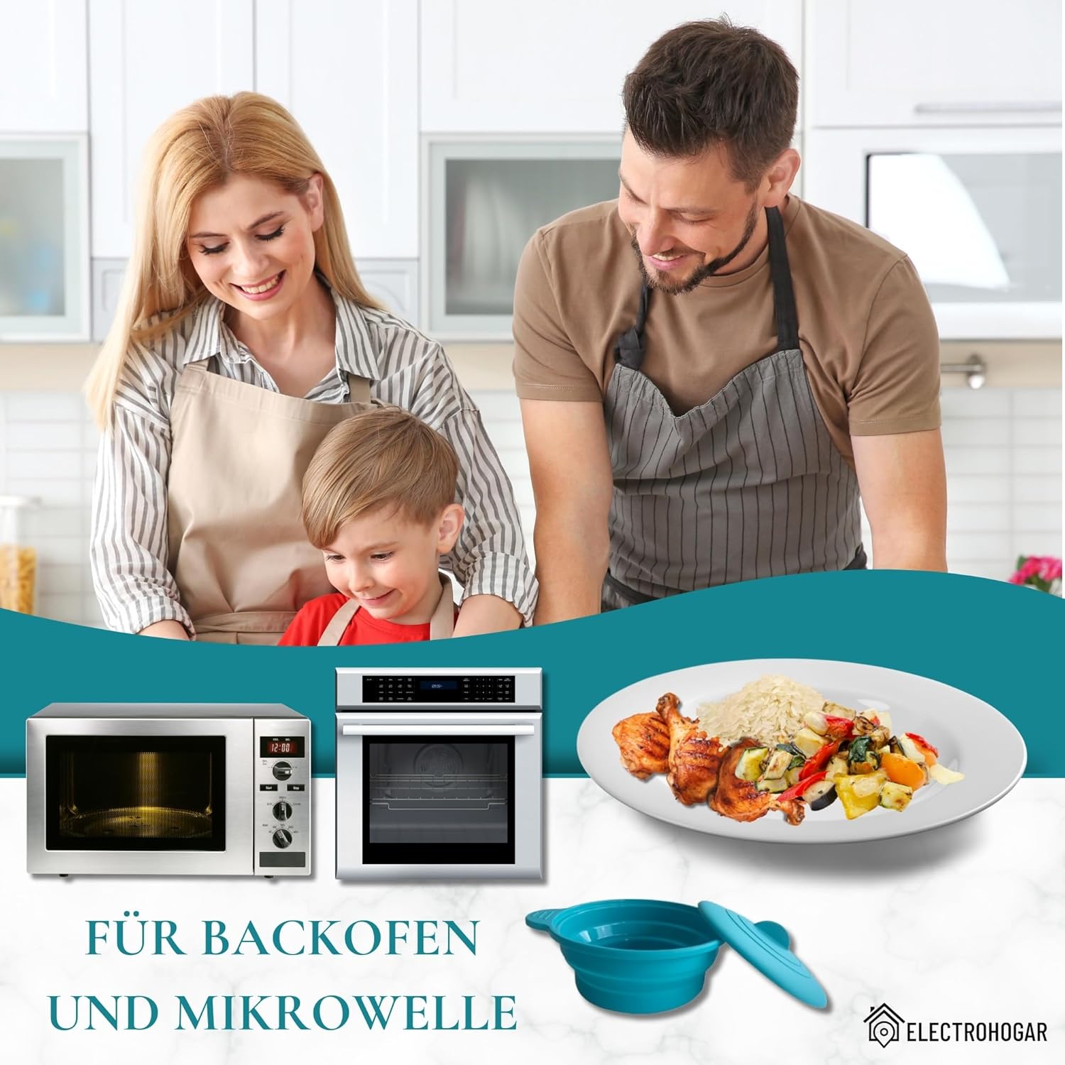 Dampfgarer für Mikrowelle und Backofen 900 ml, faltbare Silikon-Dampfbox, schnelles und gesundes Kochen, einfach zu lagern und zu transportieren – Bild 3