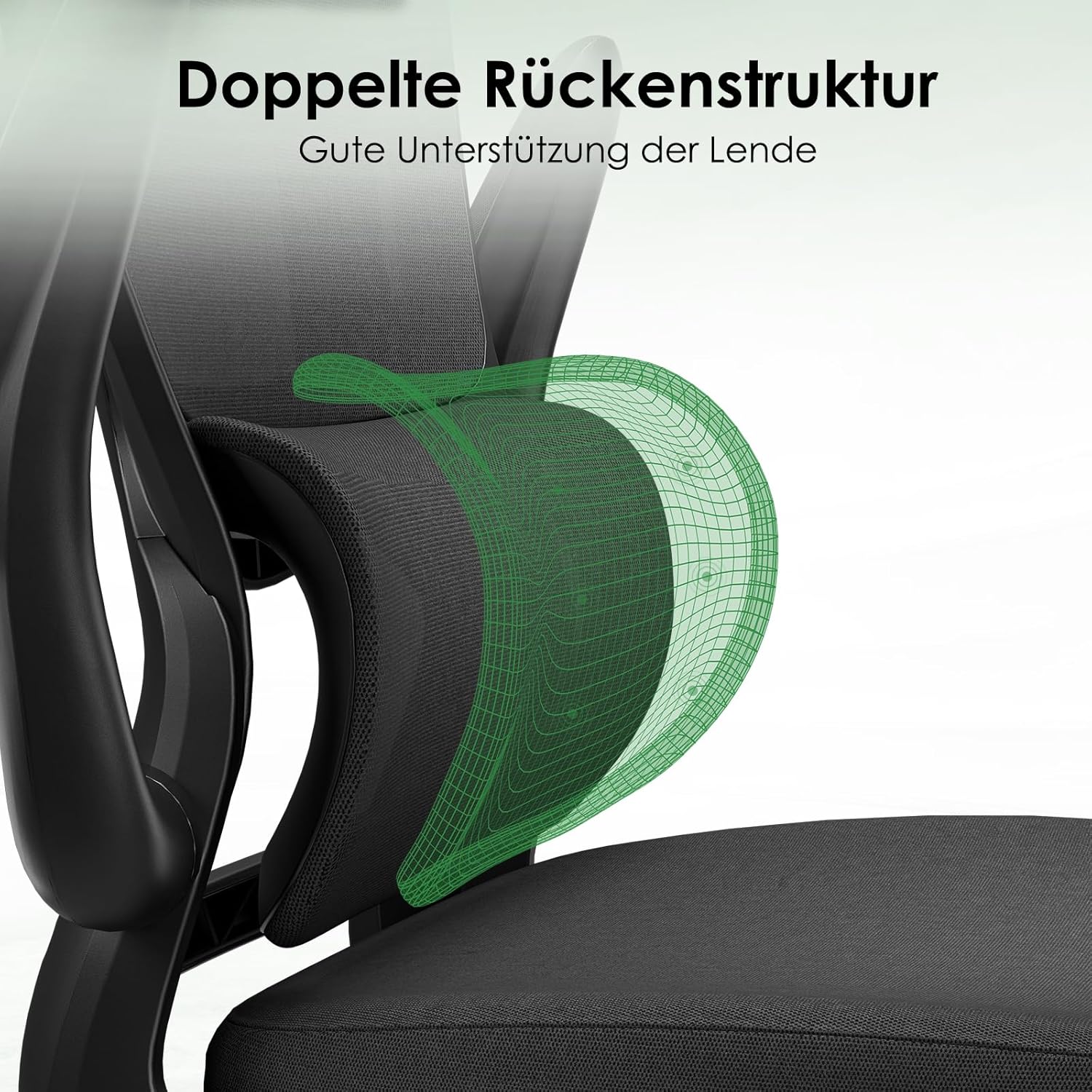 Farini Ergonomischer Stuhl, Büro-Computerstuhl mit Rollen, Schreibtisch für bequemes Heimbüro, höhenverstellbarer Chefsessel, Bürostuhl mit Kopfstütze – Bild 8