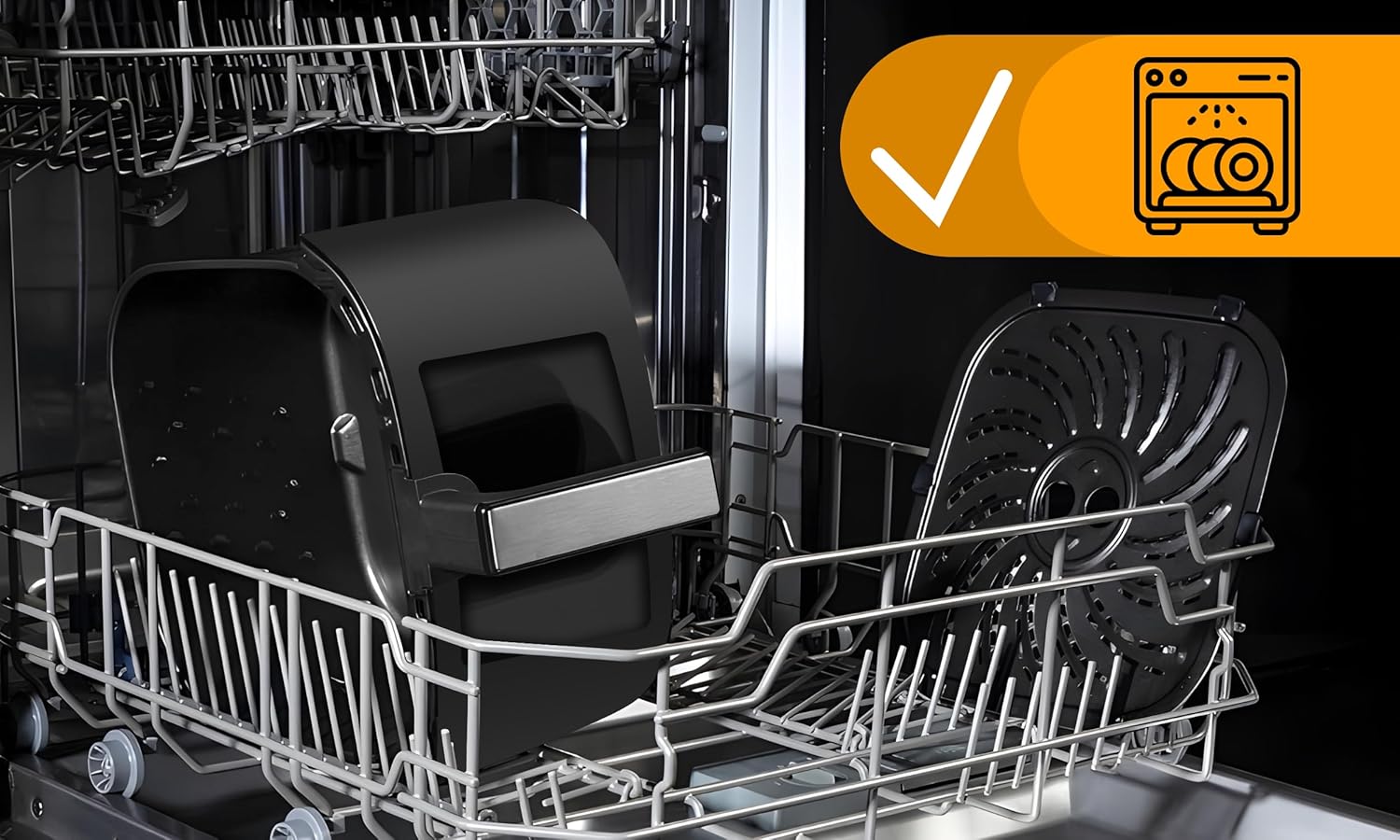 ELECTO – Heißluftfritteuse 8L Smart 2000W – App-Steuerung über WLAN – 8 Automatikprogramme – Antihaftbeschichtung – Gesunde fettfreie Zubereitung mit Rapid Air-Technologie – Schwarz – Bild 6