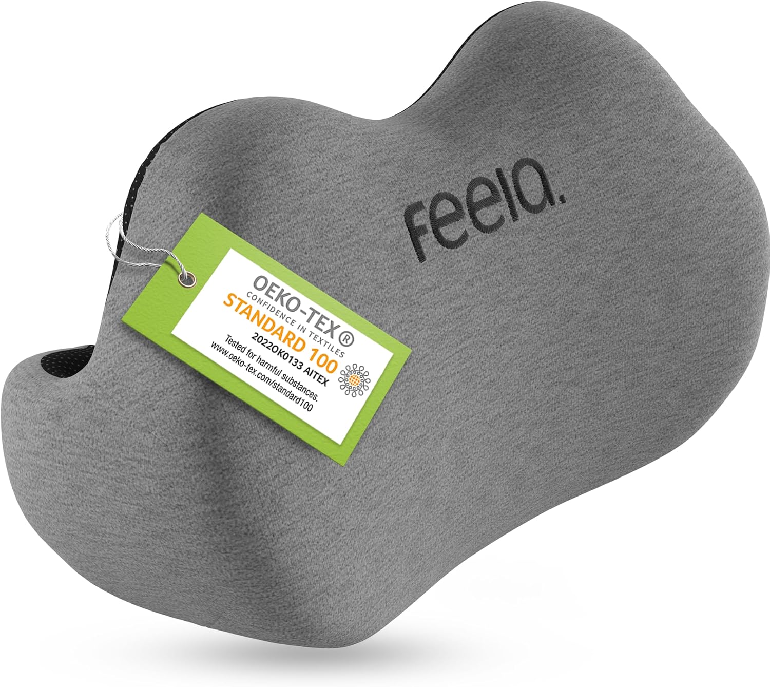 Feela. Ergonomisches Rückenkissen für Bürostuhl & Heimbüro – Lendenkissen zur Verbesserung der Körperhaltung, Lendenkissen gegen Sitzschmerzen (Dunkelgrau)