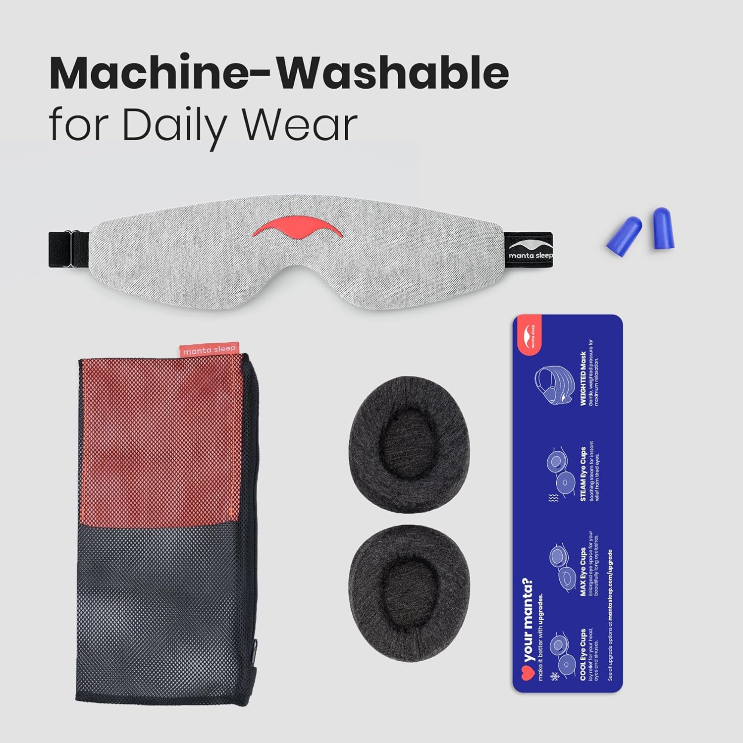 Manta Slim Schlafmaske – schlank, ultraleicht, verstellbar, schlankes Komfort-Design, völlige Verdunkelung für tiefen Schlaf, Augenmaske für Seitenschläfer – Bild 6