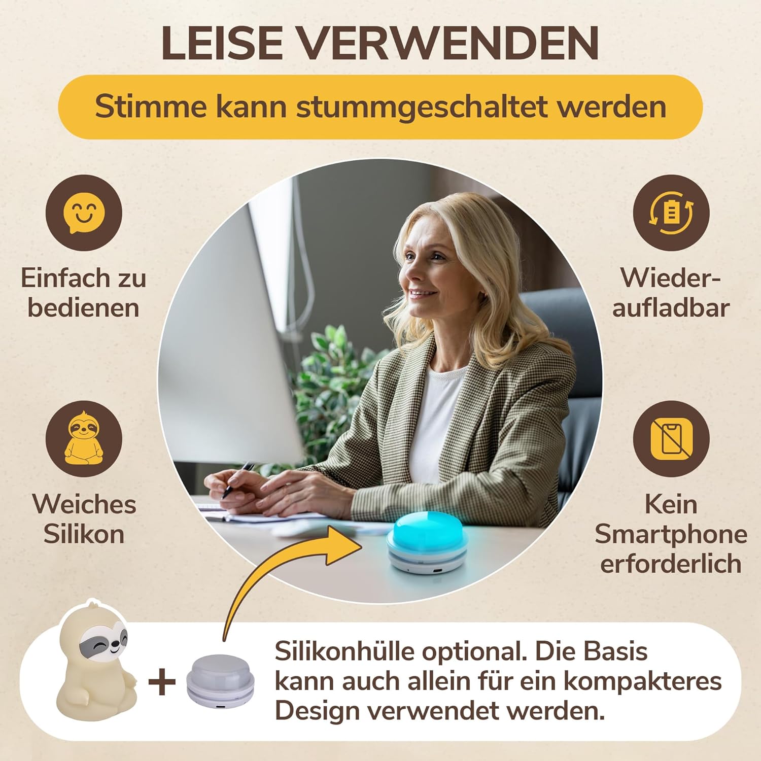 Atemtrainer mit Licht- und Sprachführung – fördert Schlaf, Konzentration, Entspannung und Wohlbefinden – 4 Achtsamkeitsmodi – Audio-Anleitung auf Deutsch – wiederaufladbar – Bild 6