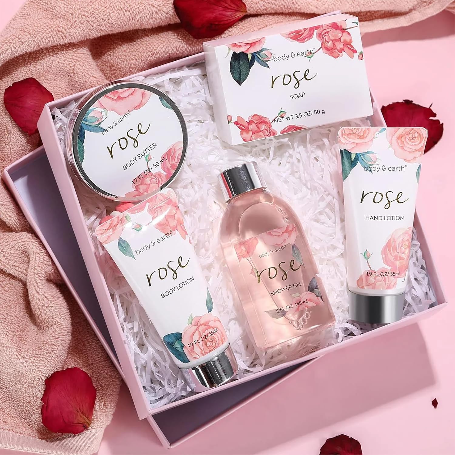 Badeset für Frauen, Geschenk, luxuriöses 6-teiliges Bade- und Körperset, Duschgel, Körperbutter, Handcreme, Körperlotion, Handseife, Papier, Badeseife, perfektes Geburtstagsgeschenk für Frauen – Bild 7