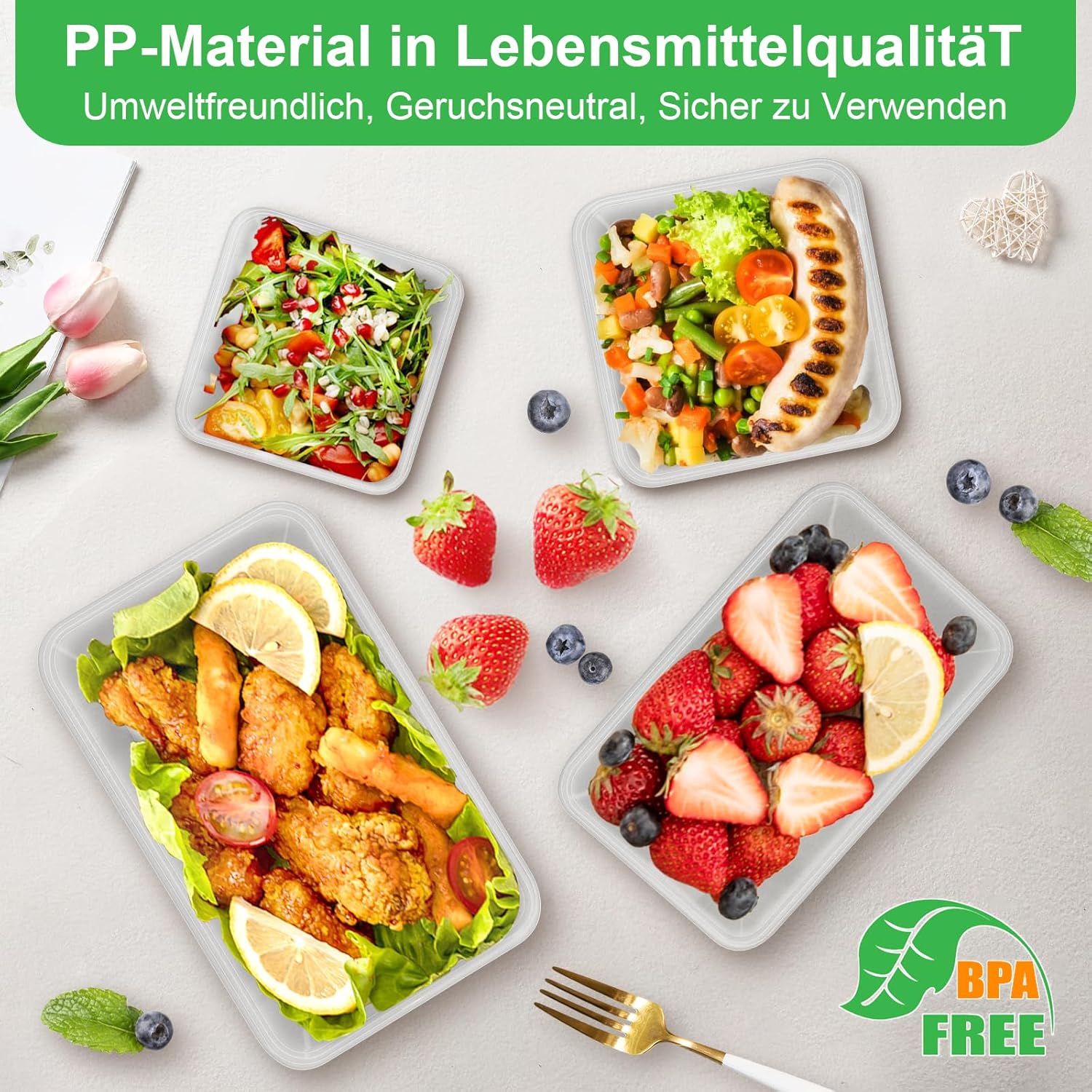 Kottwca Frischhaltedosen mit Deckel-Set, 30-teiliges Tupperware-Set (15 Behälter + 15 Deckel), Küchen-Meal-Prep-Boxen, 100 % auslaufsicher, BPA-freier Frischhaltebehälter für Mikrowelle und Kühlschrank – Bild 5