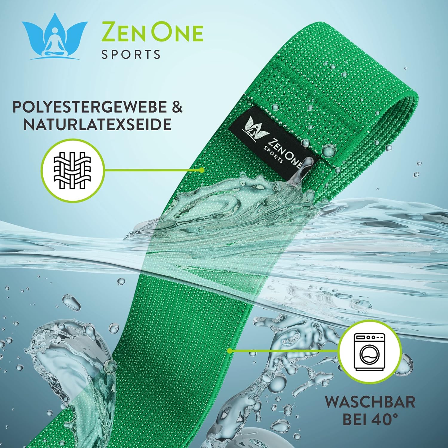 ZenOne Sports® Fitnessbänder aus Latex I Loop Bänder Set - Widerstandsbänder in 3-5 Stärken I Resistance Bands für Krafttraining, Warm-up & mehr I Booty Band Set mit Workout-Guide, Theraband Loop – Bild 7