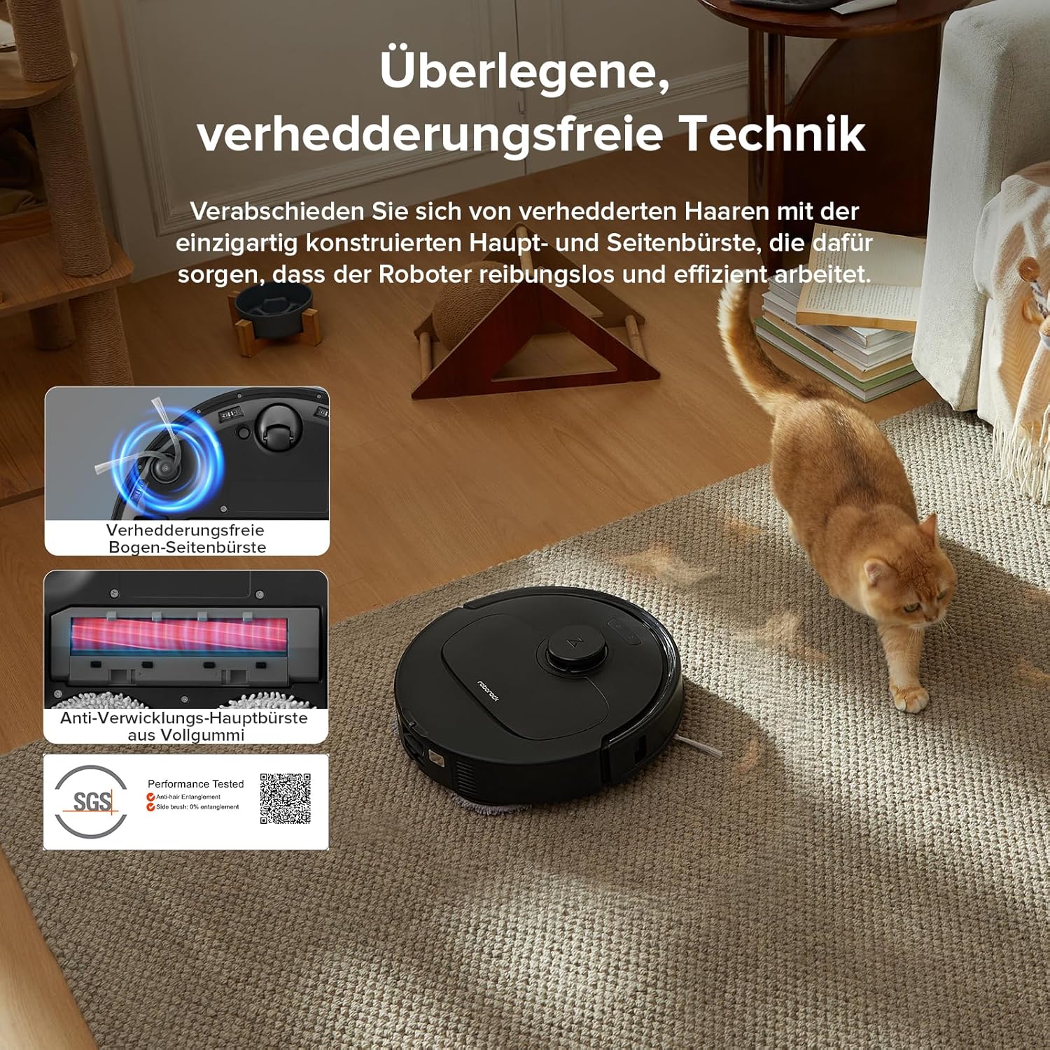 roborock Qrevo Series Roboterstaubsauger mit Wischfunktion, 8000 Pa Saugleistung (verbessert durch Qrevo S), Anti-Tangling-Seitenbürste, Hindernisvermeidung, LiDAR-Navigation, All-in-One-Dock, Schwarz (QV 35A-Set) – Bild 4