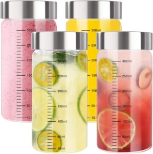 FoiiLiio 4er-Set Glasflaschen mit E...