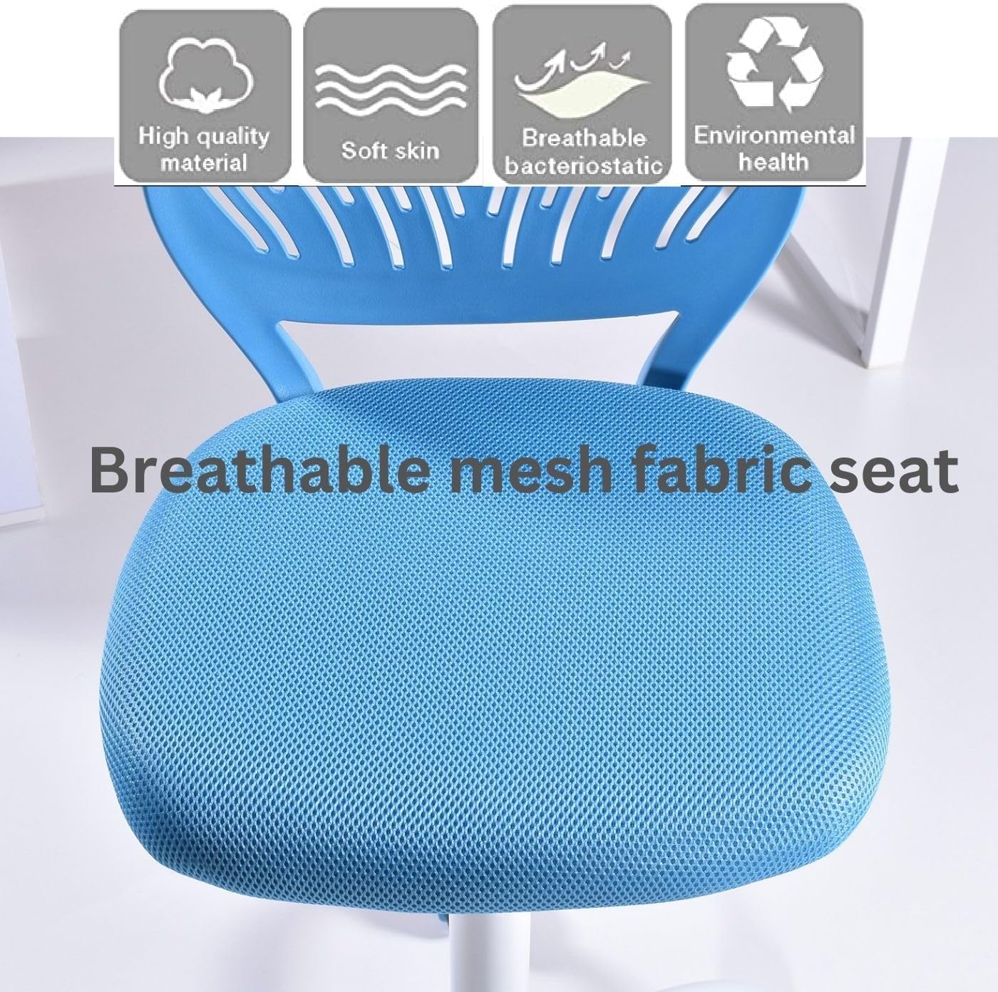FurnitureR 2 x höhenverstellbare Drehstühle, ergonomischer Schreibtischstuhl für Kinder/Jugendliche, drehbarer Bürostuhl mit Rollen für Heimbüro und Kinderzimmer – Bild 7