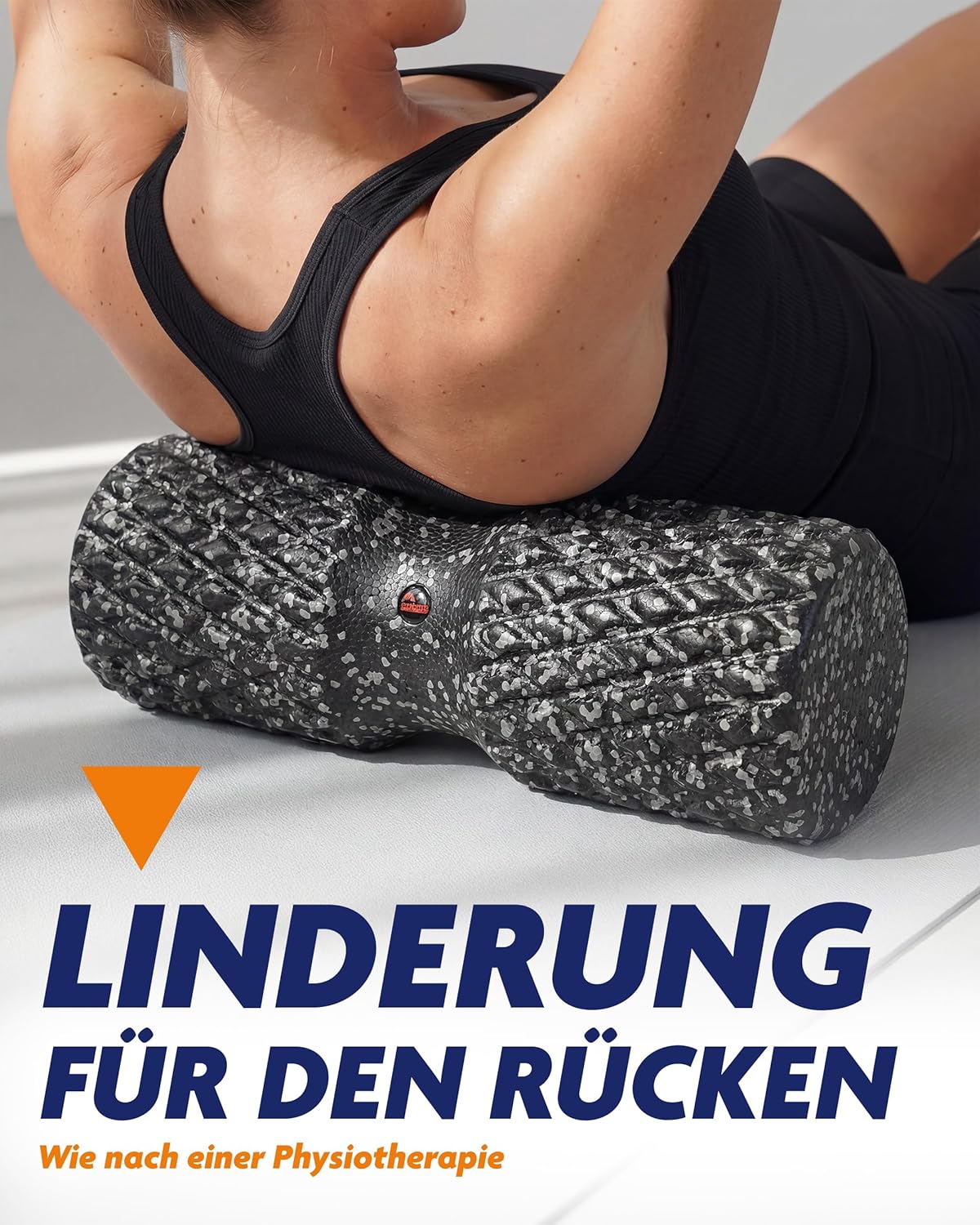 Faszienrolle – Massagerolle aus EPP-Schaum 42 cm x 15 cm. Ergonomisches Design für Rücken und Muskeln. Mittelhart, hypoallergen und geruchlos – Bild 3