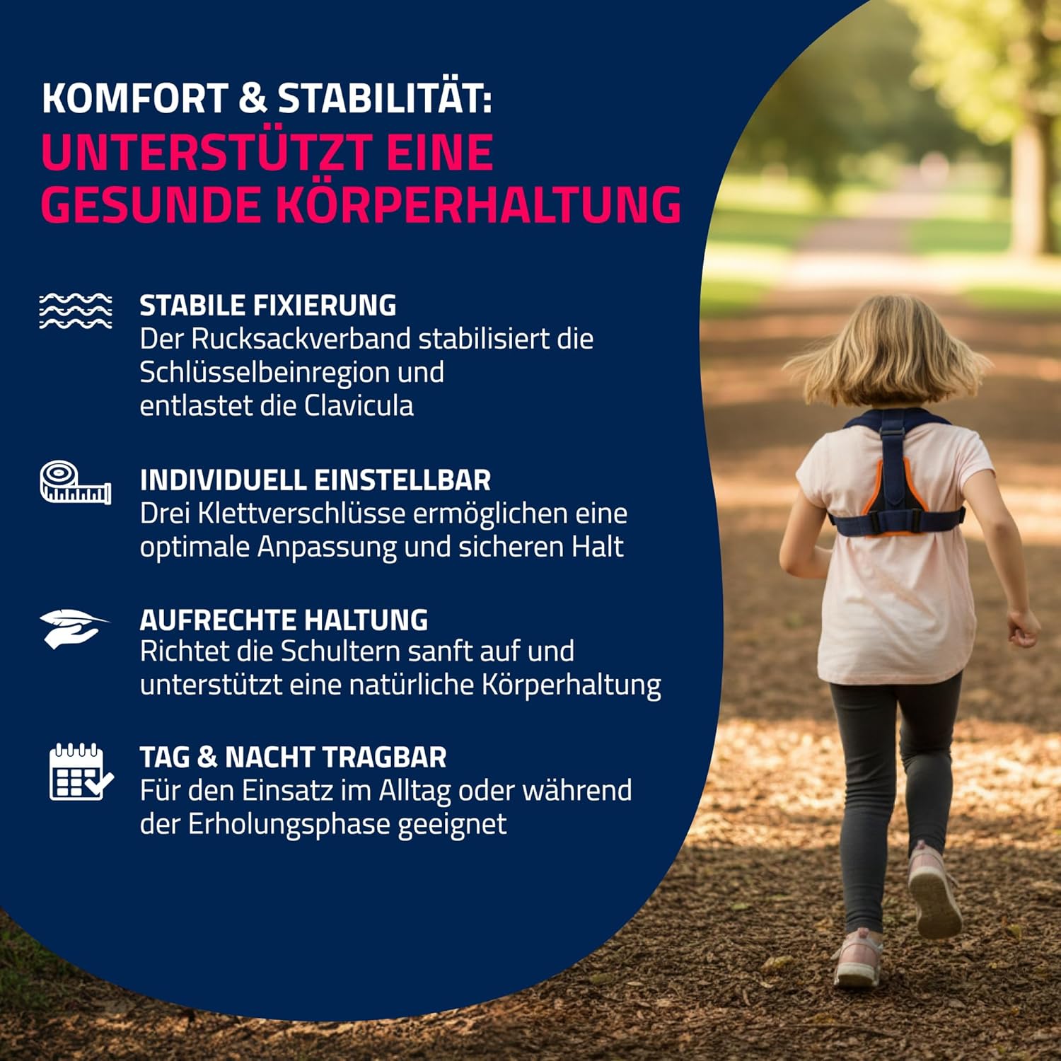 Seeger Rückenstrecker & Haltungskorrektor – Rückenstützgürtel für Kinder, Schultergurt Haltungskorrektor für geraden Rücken, Clavicula-Bandage, verstellbar, Made in Germany – Bild 6