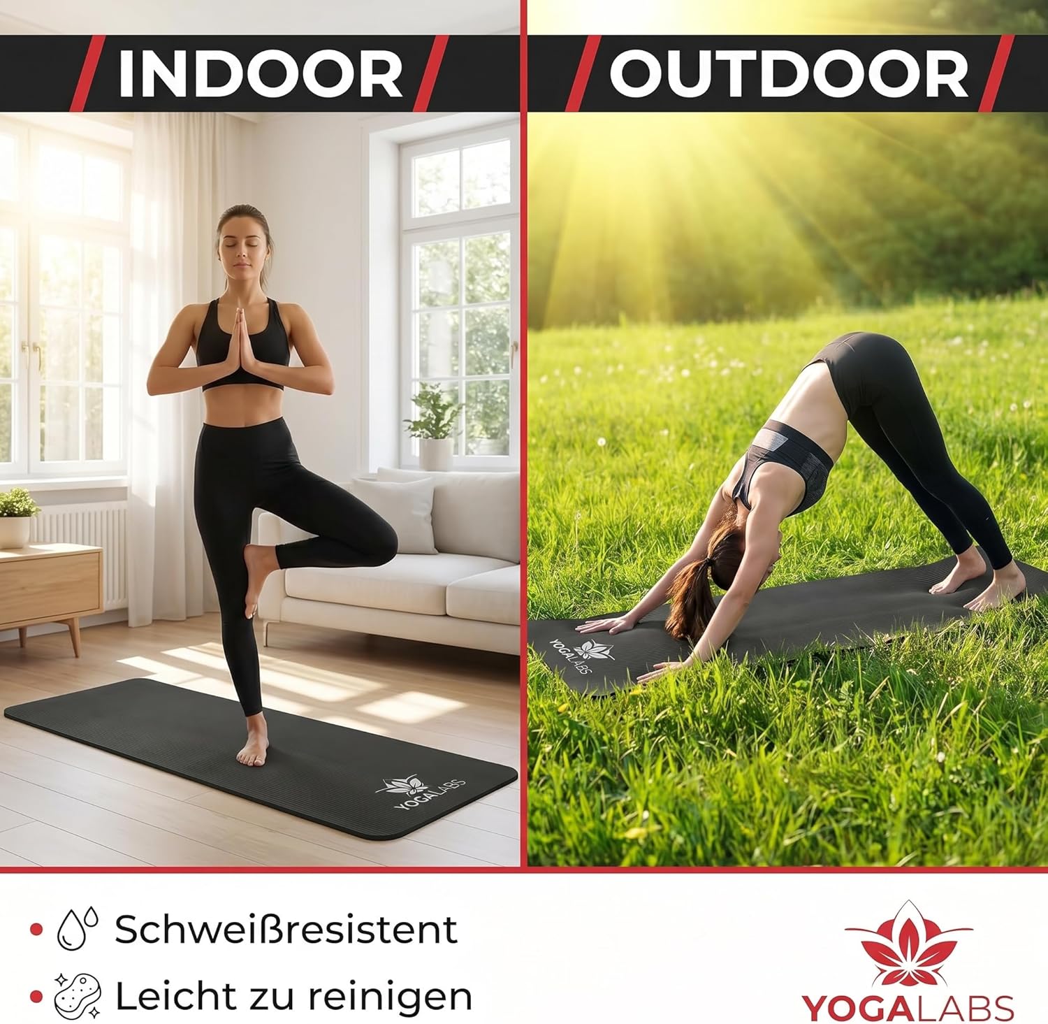 NRB Yogamatte 183 x 61 x 1,5 cm – extra dicke Fitnessmatte & Gymnastikmatte – rutschfest, gelenkschonend & langlebig – Pilatesmatte mit Tragegurt – Bild 5