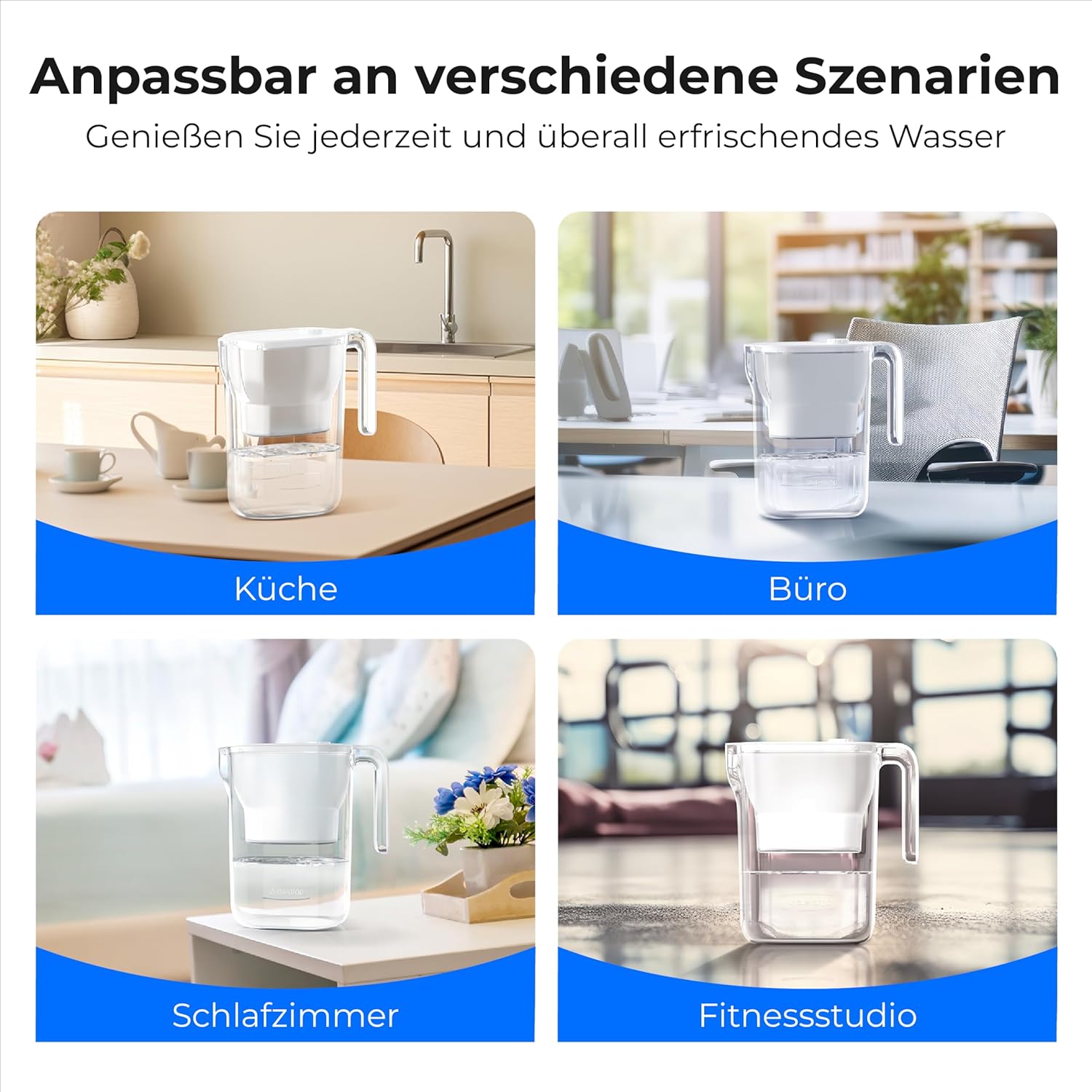 Waterdrop Wasserfilterkanne Kühlschrank-Wasserfilterkanne mit 3-Monats-Filter, 2,5 l, reduziert Fluorid, Chlor und mehr, NSF-zertifiziert, BPA-frei, Weiß (Ersatzfilter: WD-PF-01A Plus) – Bild 8
