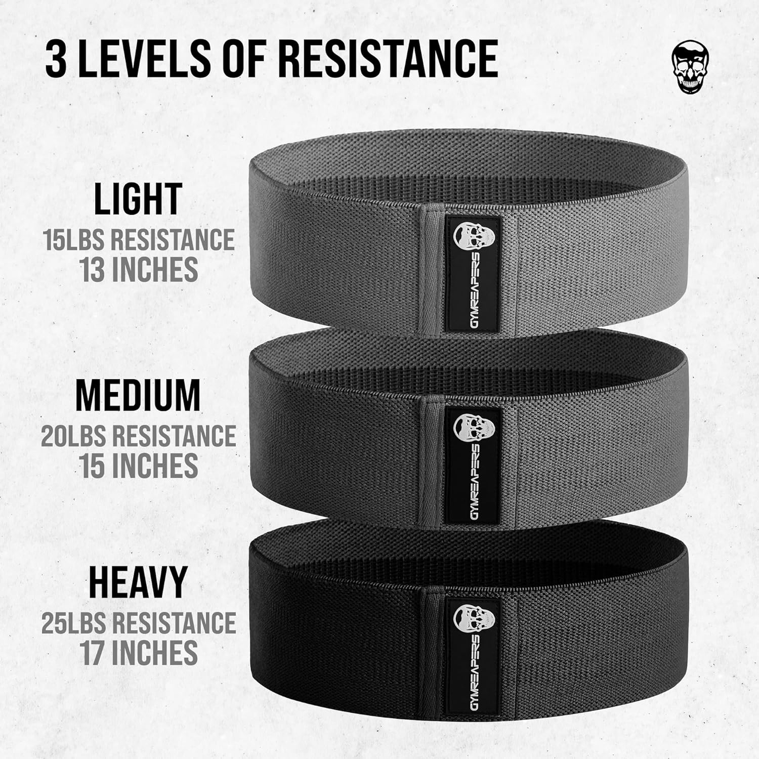 Hüftbänder für Booty Workouts | Rutschfestes Stoffband-Set mit 3 Stufen - Widerstandsbänder für Beine & Hüfte - für Männer & Frauen – Bild 3