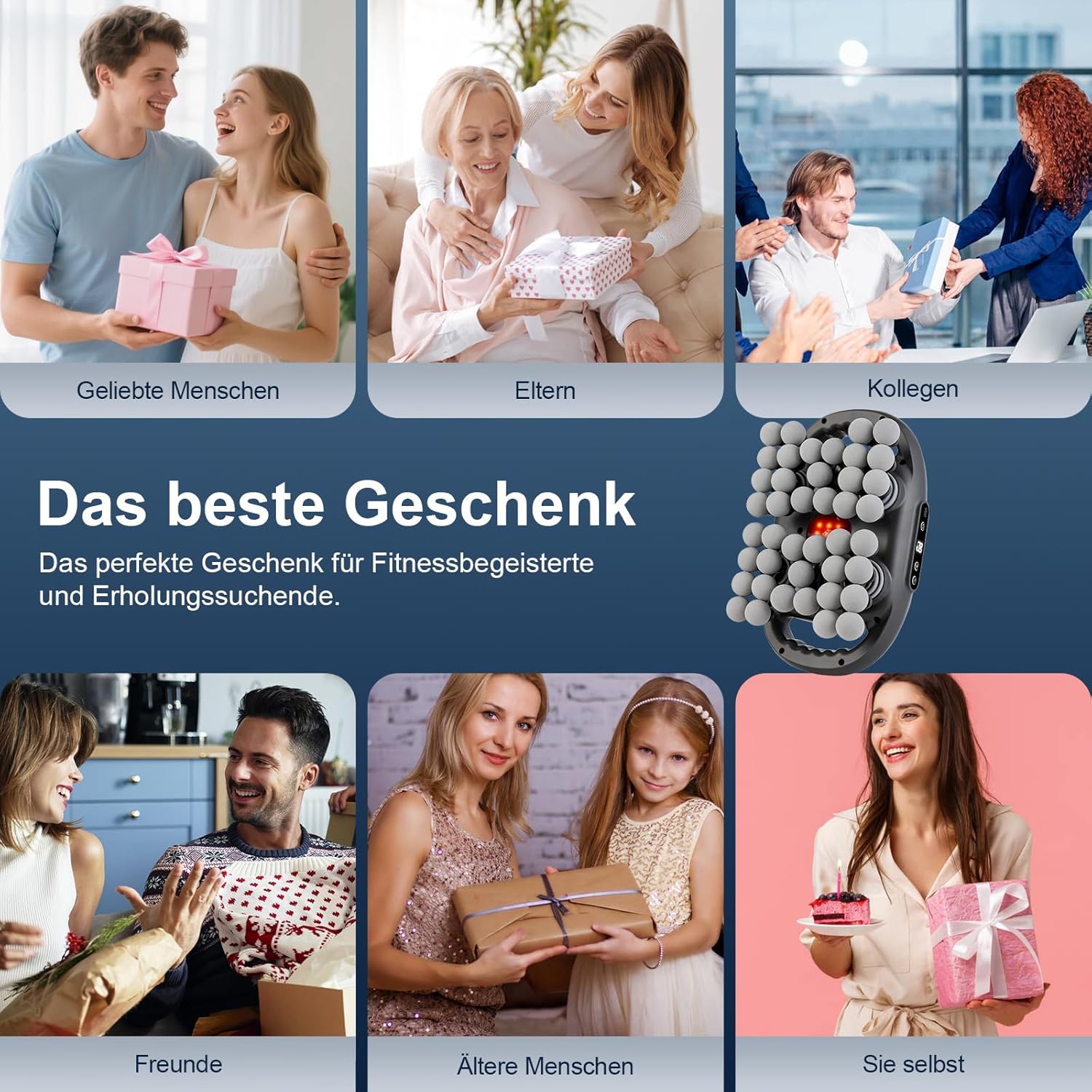 Massagepistole, Massagepistole für Muskelmassage, 42-Kopf-Massagegerät, wiederaufladbares Handmassagegerät für Muskeln mit 9 Modi und 9 Stufen – Bild 9