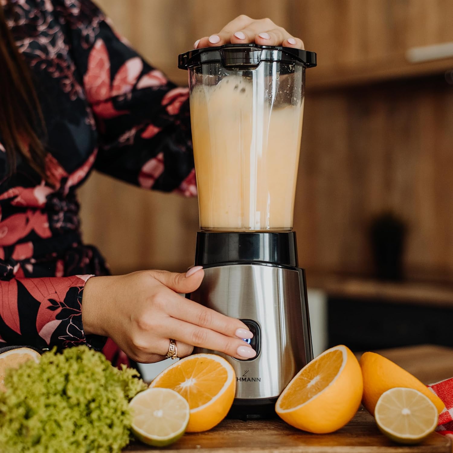 LEHMANN Standmixer 1200 W, Mixer Smoothie Maker To Go 1 L, Lieferung mit 2 Smoothie-Flaschen – 570 ml und 400 ml, leicht zu reinigen, 4-Klingen-System, Mini-Mixer für Säfte, Shake und Protein-Shake – Bild 2