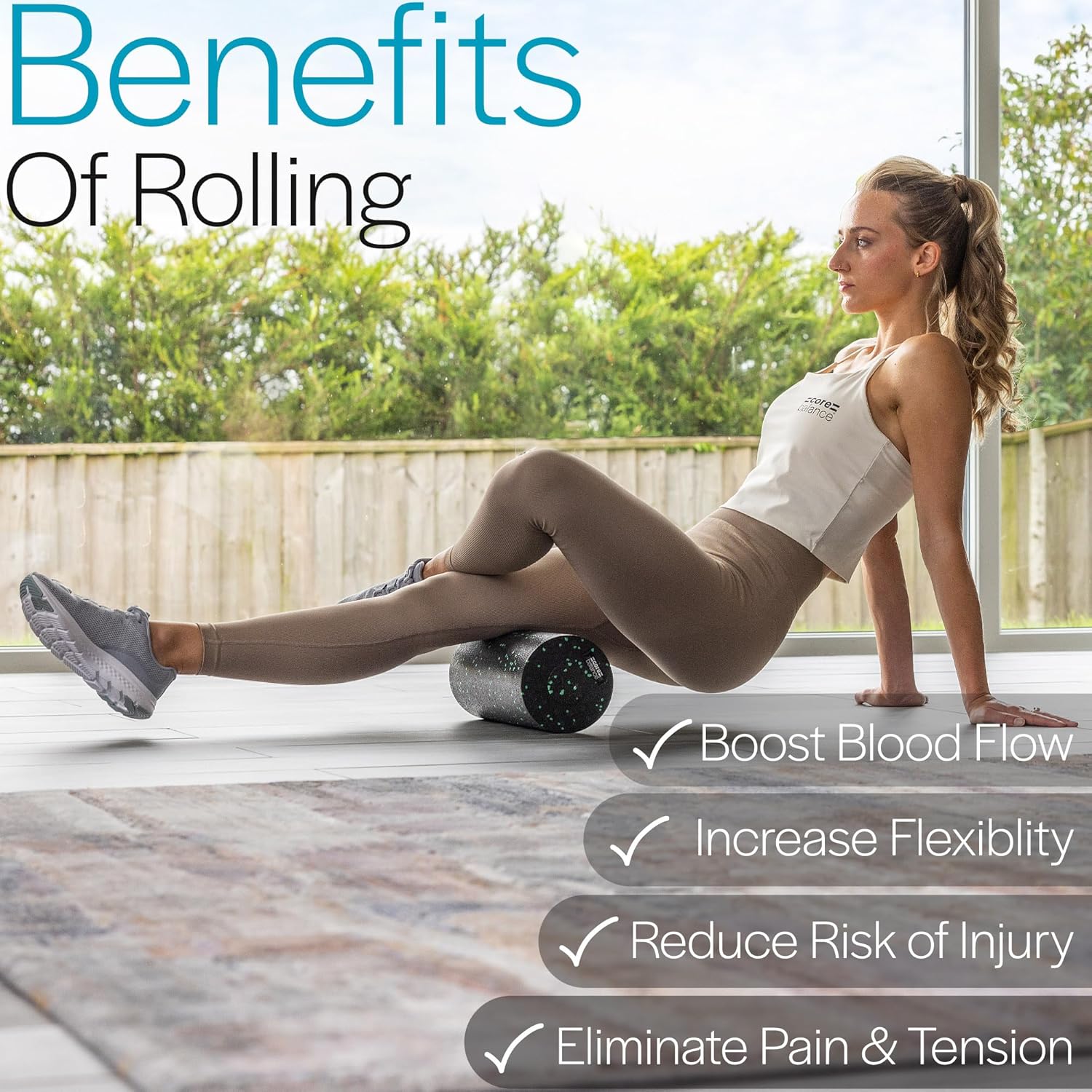 Core Balance 2 in 1 Faszienrolle mit abnehmbarem Kern – Massiert tiefes Gewebe & lindert Rückenschmerzen – Fitness & Yoga für Zuhause – 2-teilig, 33 x 15 cm & 33 x 6 cm – Bild 5