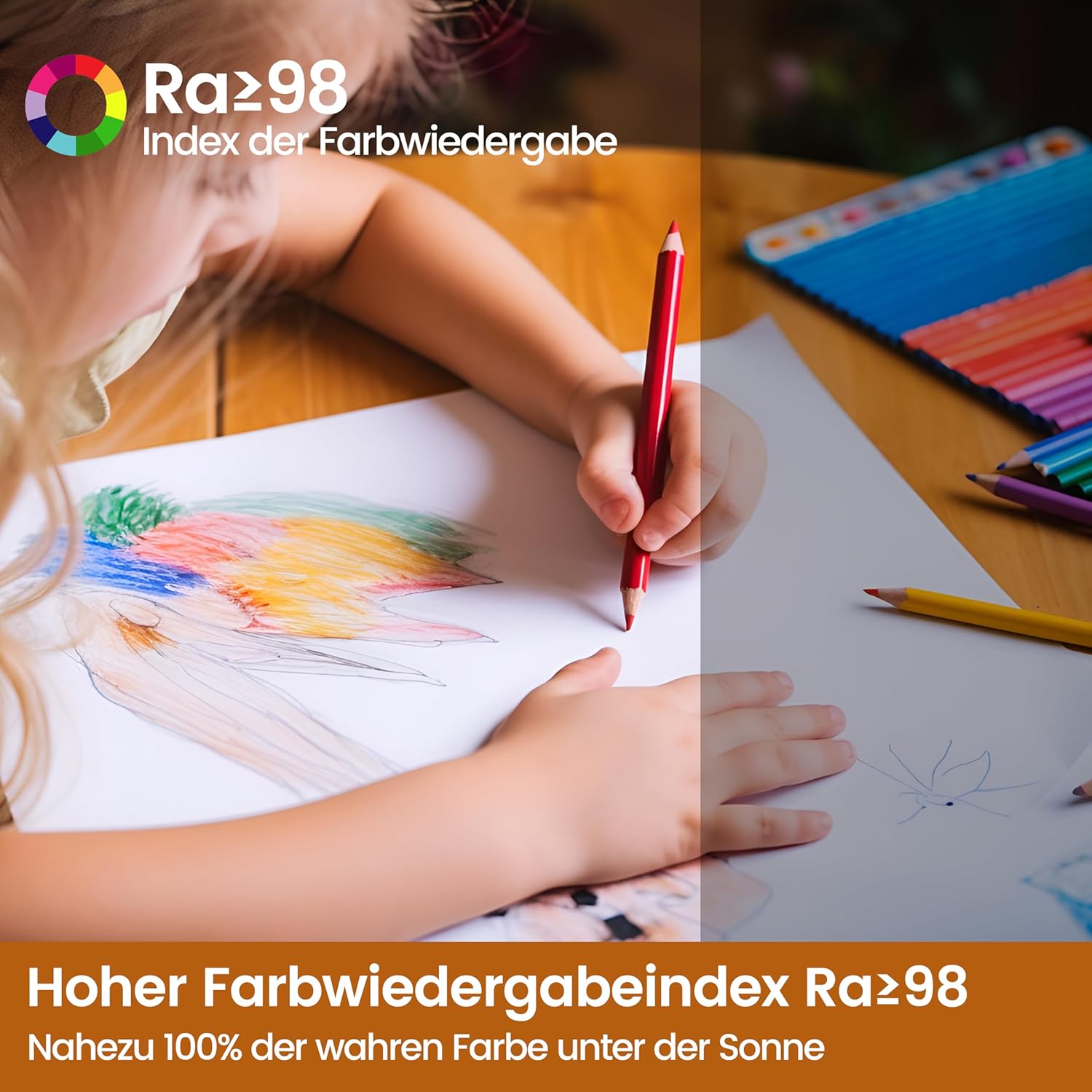 UGR98,2 m Vollspektrum-Tageslichtlampe, Dual-Stehlampe, dimmbar, Augenschutz, Deckenfluter, 4000 K, Stehlampe, Büro, Leselampe für Kinderzimmer, Weiß – Bild 2