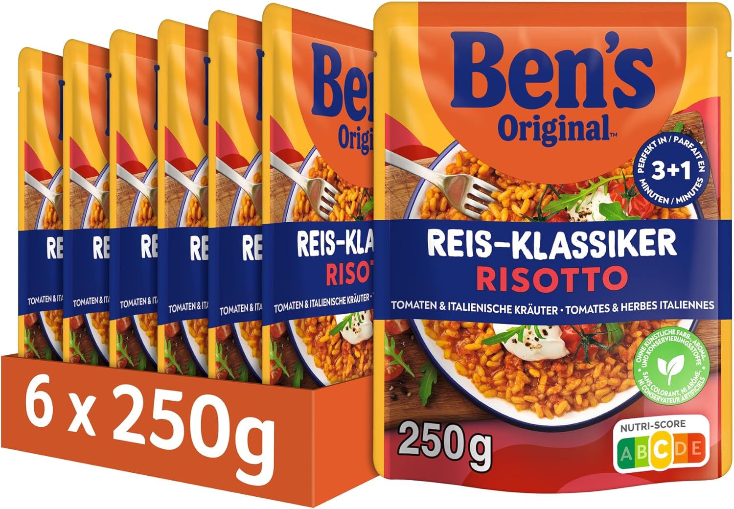 BEN'S ORIGINAL Fertiggericht Risotto Tomaten & italienische Kräuter 6 x 250 g