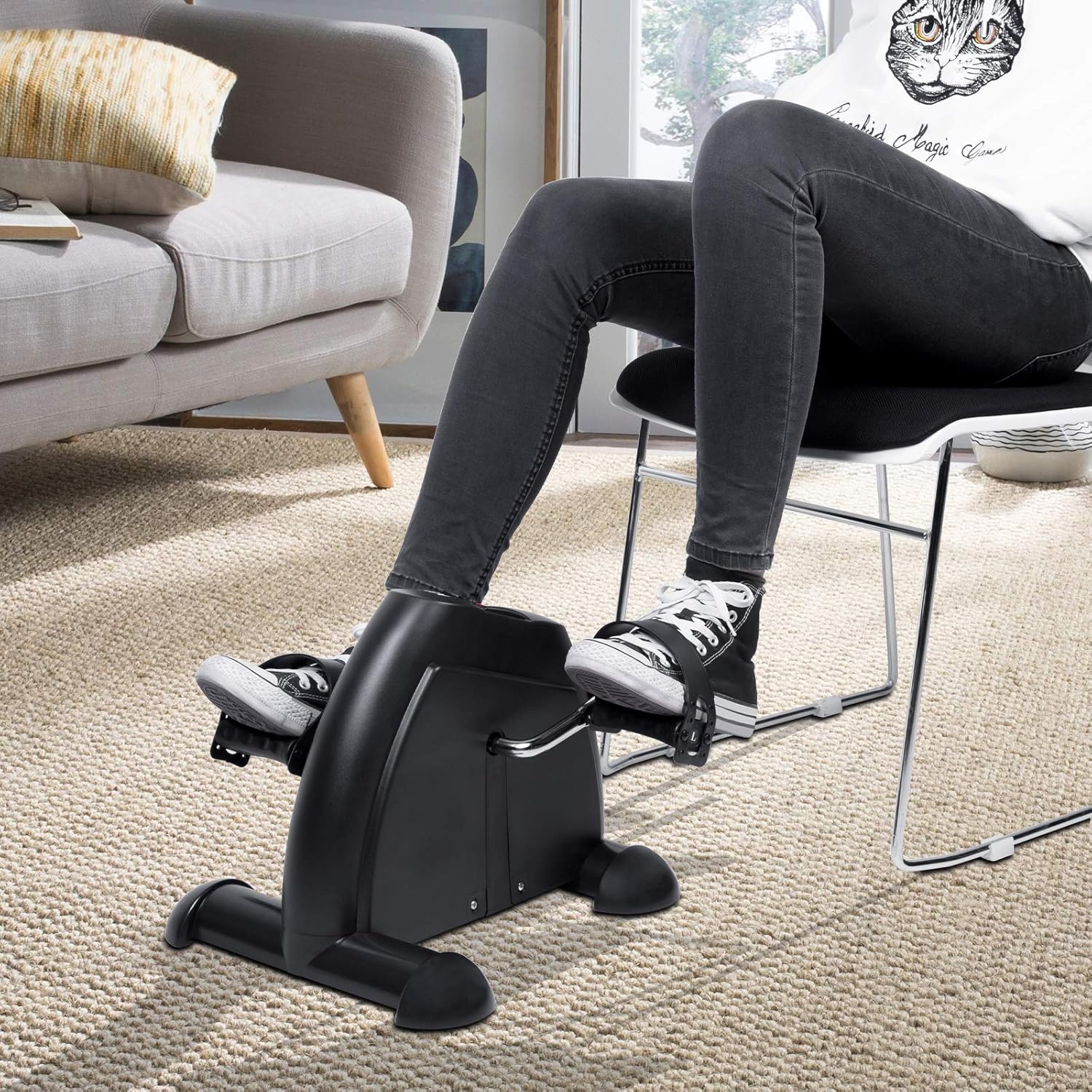 Mini Heimtrainer, Uten Heimtrainer Fitnessgerät mit einstellbarem Widerstand mit rutschfester Matte Mini Bike Arm und Beintrainer für Zuhause Büro Einstellbarer – Bild 5