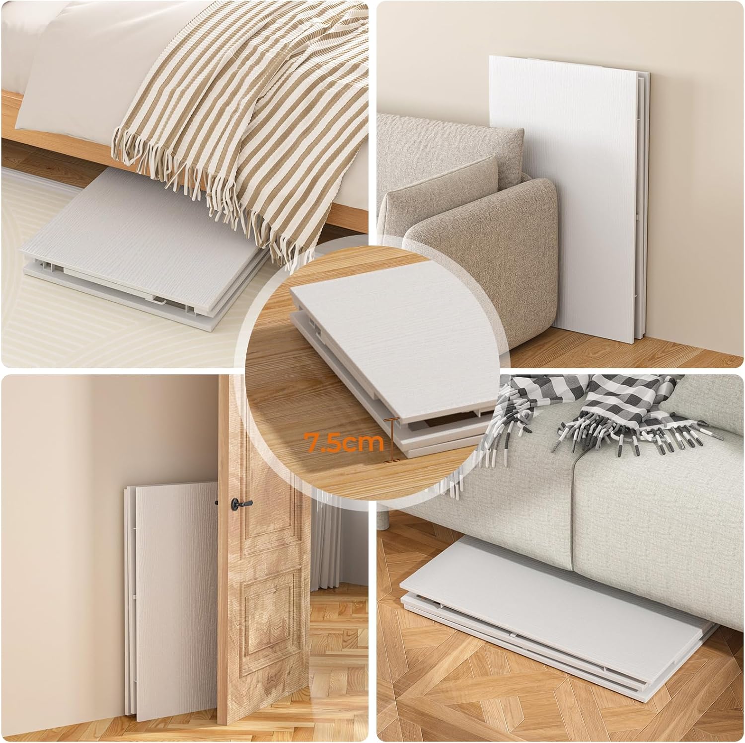 GreenForest Klapptisch, montagefrei, 80 x 48 cm, kleiner Schreibtisch klappbar für Home Office, Büro & Garten, platzsparend für kleine Räume, weiß – Bild 5