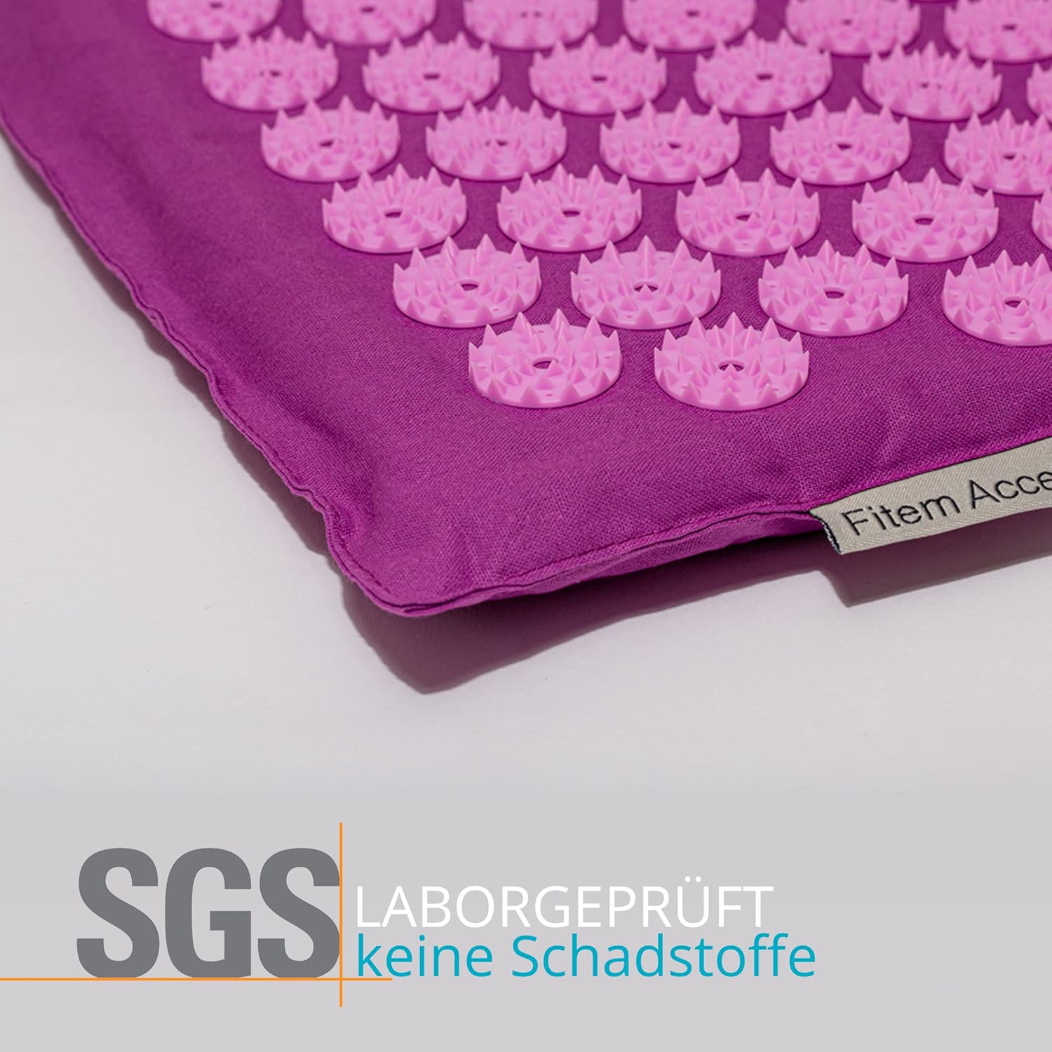 Fitem XL Akupressur-Set – Akupressurmatte + Akupressurkissen – zur Linderung von Rücken- und Nackenschmerzen – Ischias – Rückenmassage + Muskelentlastung + Erholung nach dem Training. – Bild 6