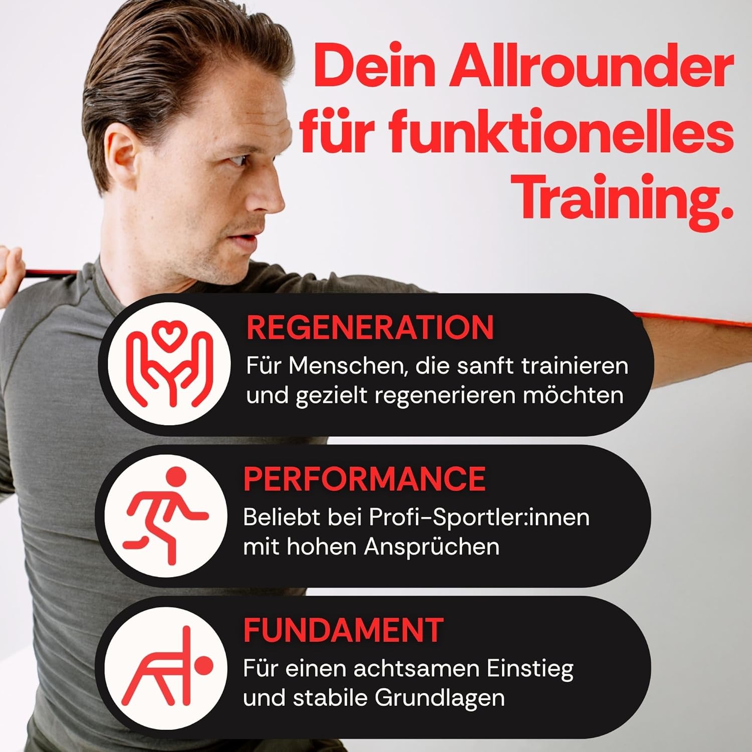Deuser Band Original Resistance Band, Gymnastikband aus Naturkautschuk, vegan, rutschfest, Made in Germany, Fitnessbänder für Krafttraining, Fitness, Yoga – Bild 6