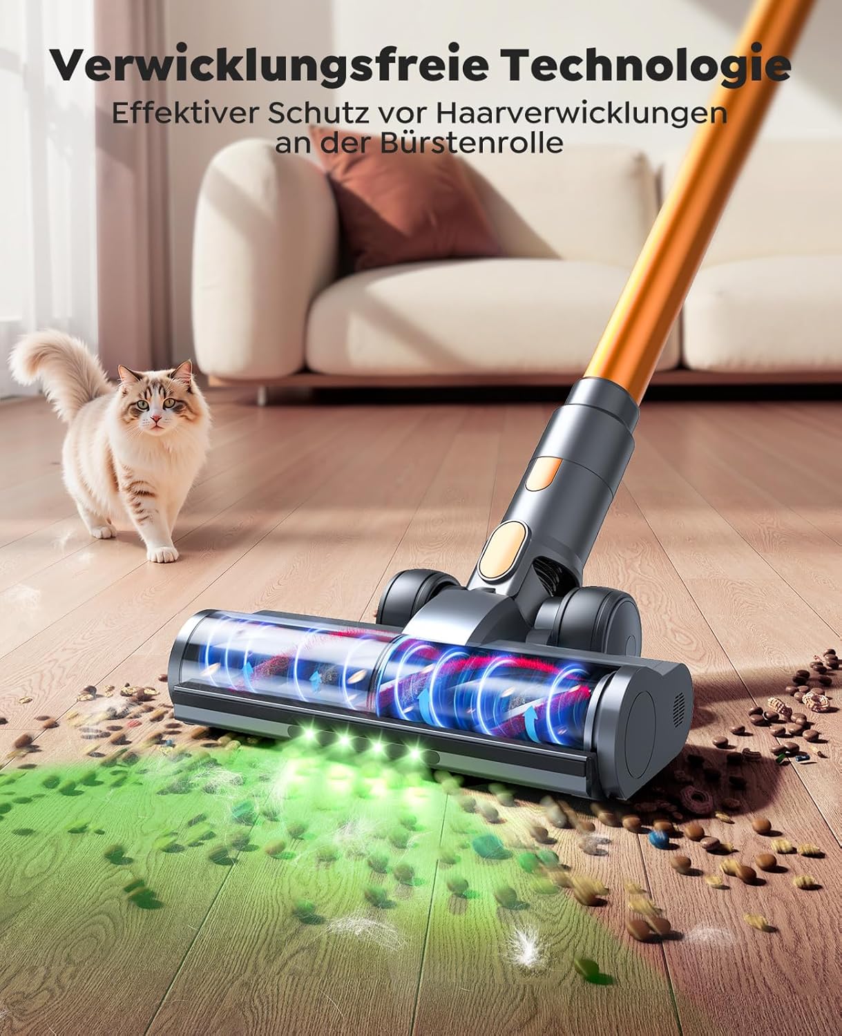 SMOTURE 50.000 Pa 65 Min Akku-Staubsauger, 600 W Staubsauger mit Flexschlauch, Anti-Tangle-Bürste, Wandladestation – Bild 7