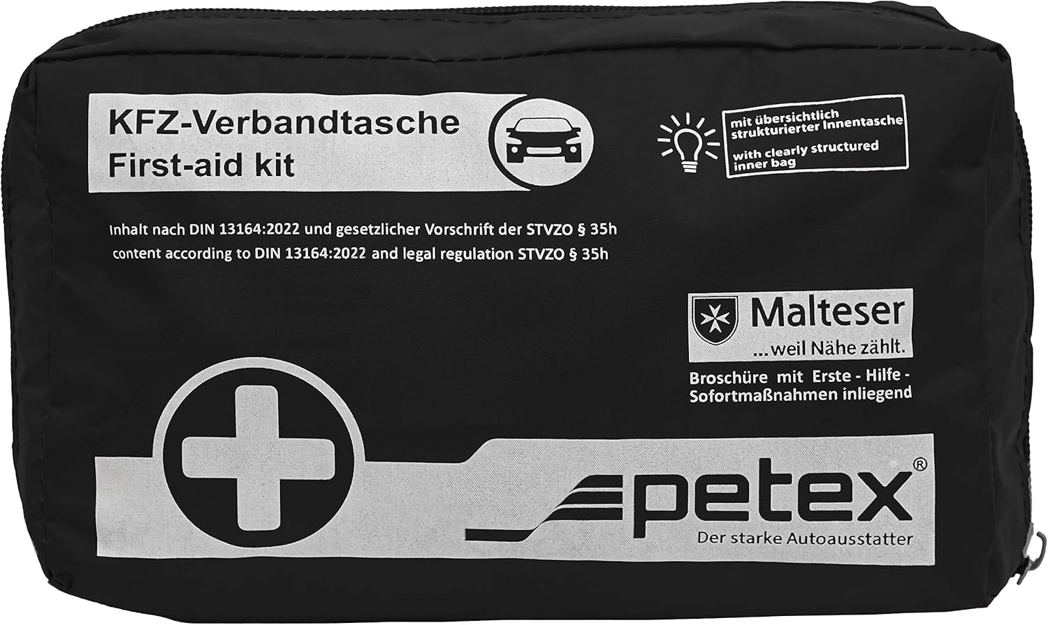 Petex 43930004 DIN 13164 schwarzer Verbandsbeutel, Inhalt – Bild 2