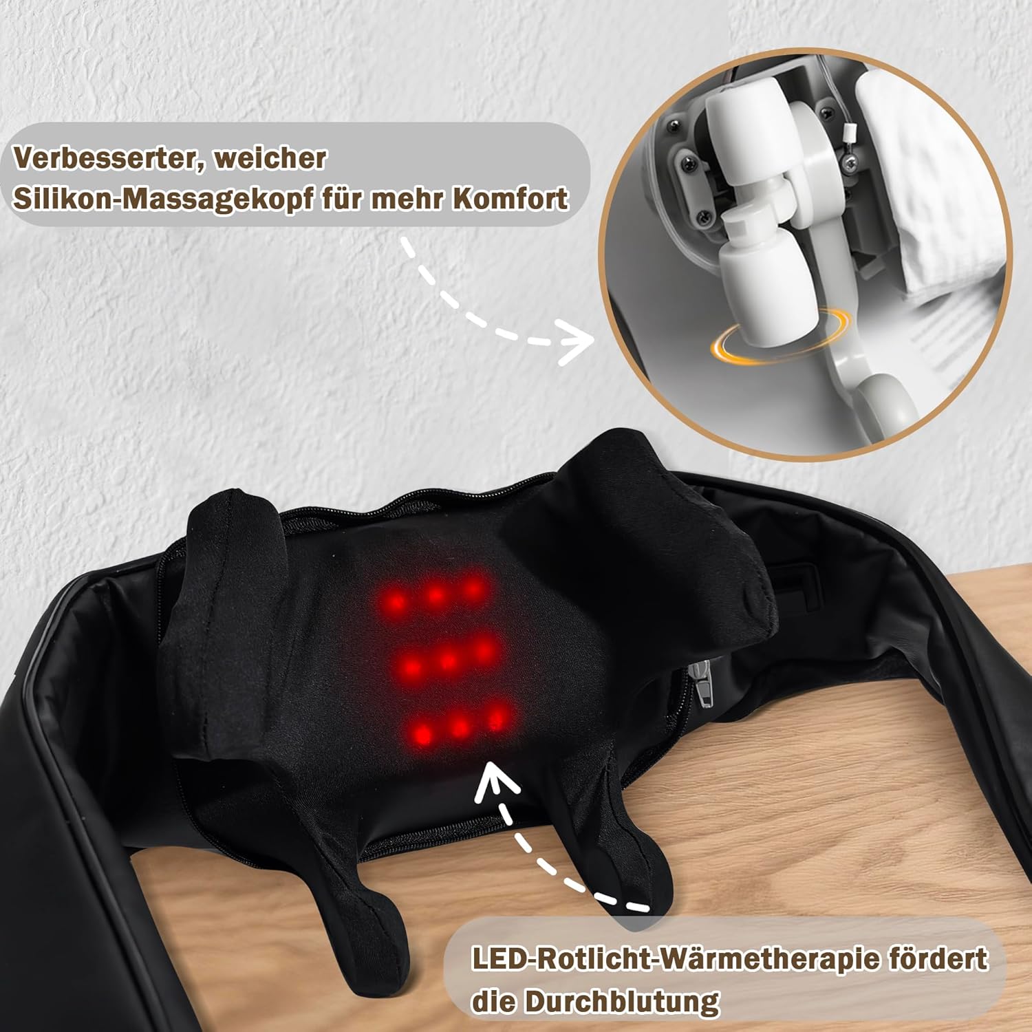 Joyset Shiatsu Massagegerät 4D, kabelloses Nackenmassagegerät mit Wärme für Nacken und Rücken zur Schmerzlinderung, Nackenmassage für Nacken, Schulter, Rücken, Geschenke für Frauen Männer – Bild 7