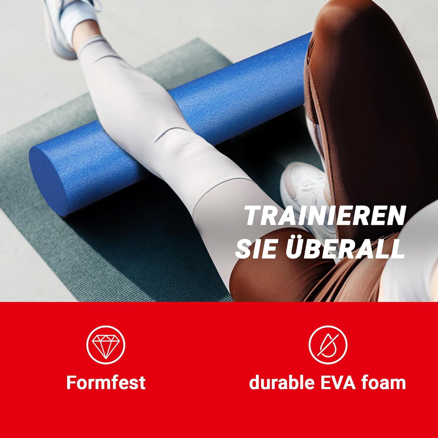 Pilates-Rolle 90 cm x 15 cm aus EVA-Hartschaum (weich) – Schaumstoffrolle für Faszien, Rücken & Wirbelsäule – Yoga-Rolle für Training, Regeneration & Dehnung – Fitness-Massagerolle blau – Bild 7