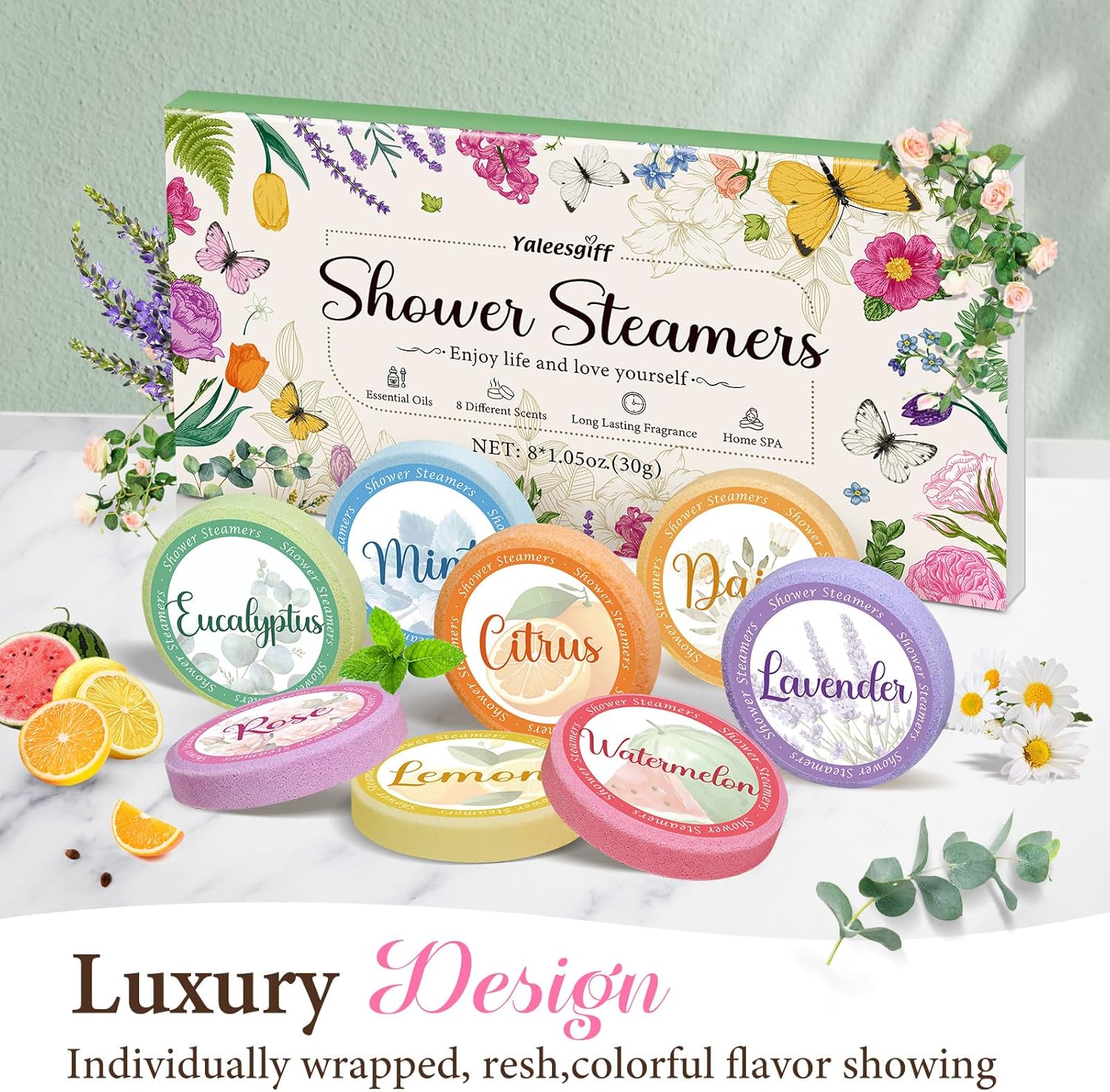 Geschenke für Frauen, Badebomben, Aromatherapie, Geburtstagsgeschenke für Frauen, Duschdampfer, Home SPA, natürliches ätherisches Öl für Muttertag, Geschenk für Mama (8 Stück) – Bild 6