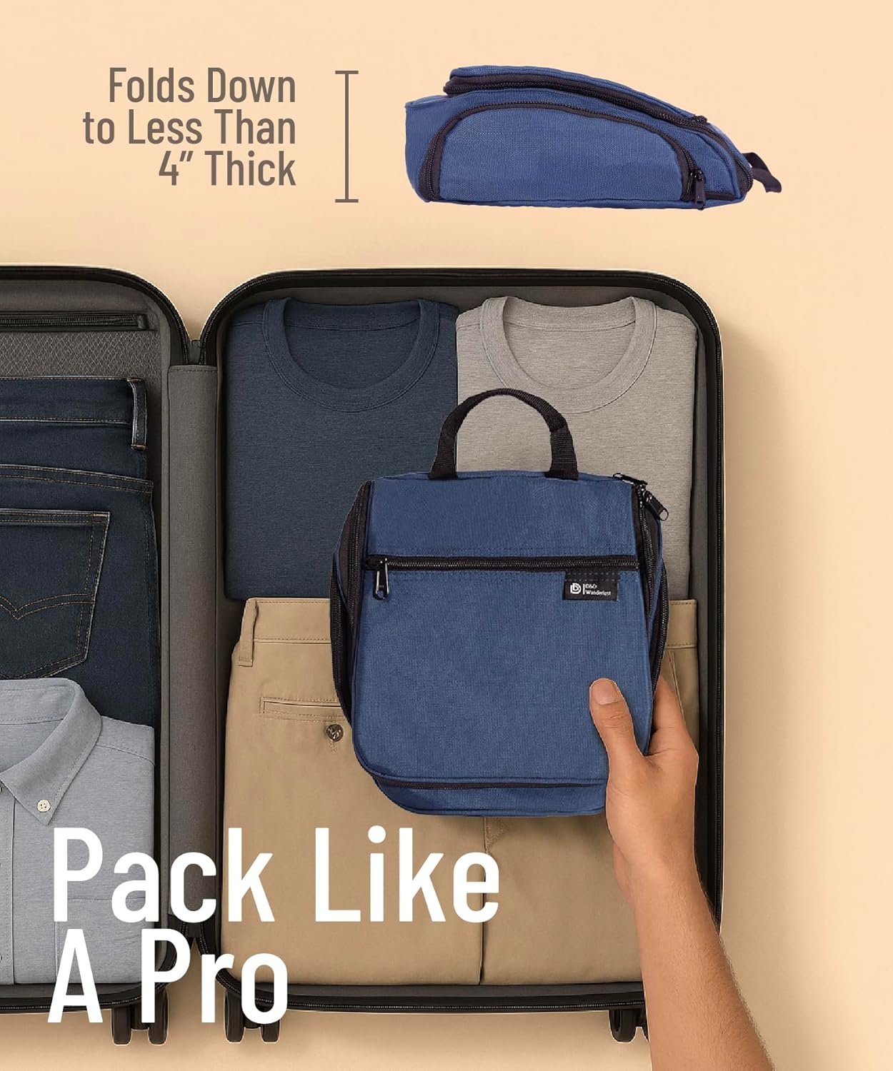 D&D – Hängende Kulturtasche – Designer-Reise-Make-up- und Toilettenartikel-Organizer für Männer und Frauen – Hängendes Kosmetik- und Toilettenzubehör-Etui mit drehbarem Metallhaken – Bild 7