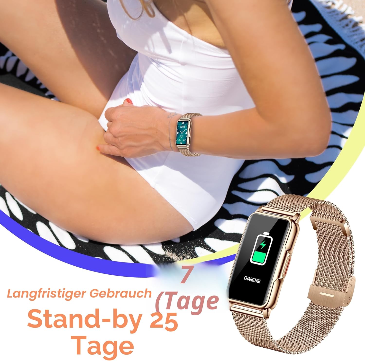 126+ Sportmodi Smartwatch Herren Damen 1,47 Zoll HD Smartwatch Fitnessuhr mit Bluetooth-Benachrichtigungen, Schrittzähler, Schlafmonitor, Herzfrequenzmesser, SpO2, IP68 Smartwatch für Android/iOS – Bild 7