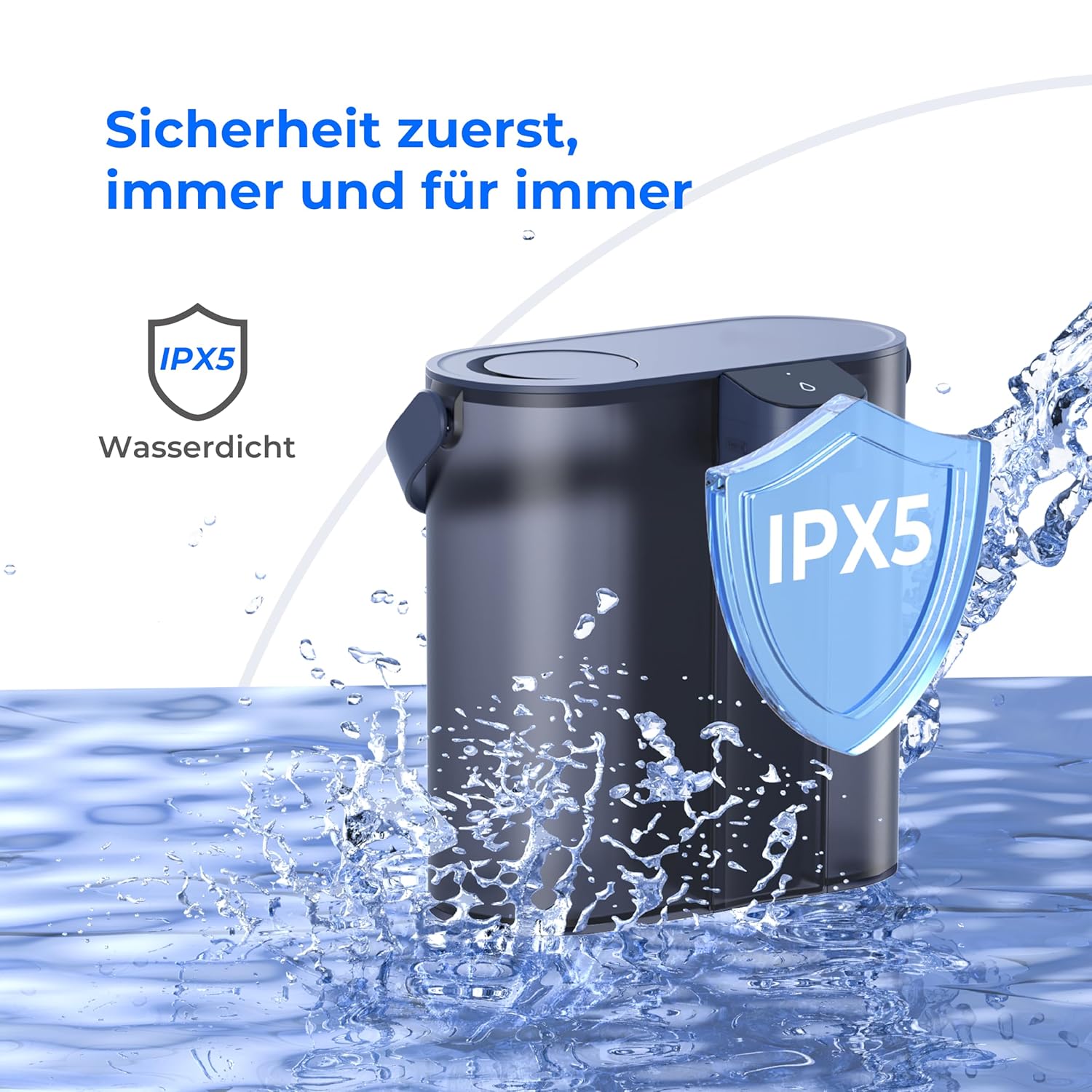 Waterdrop Kompakter sofortiger elektrischer Wasserfilterkrug mit 3-Monats-Filter, Wasserfilterkrüge für die Arbeitsplatte, reduziert Chlor, Blei, Quecksilber, PFAS, PFOA/PFOS, 757 Liter, blau – Bild 9