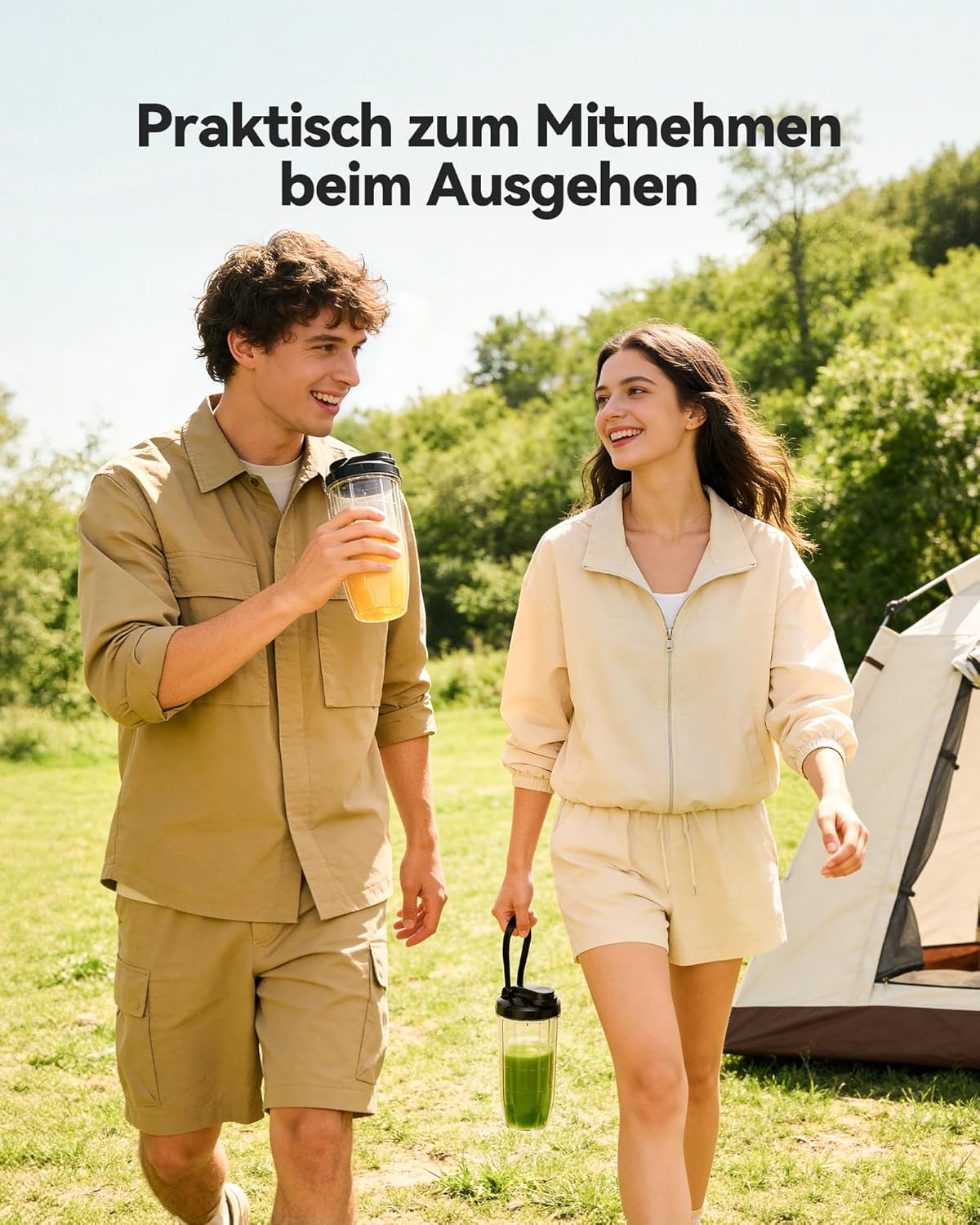 TECKNET 1000 W Smoothie Maker, Standmixer mit 2 BPA-freien 600 ml tragbaren Bechern, klein mit Kreuzklingen aus 304 Edelstahl, leicht zu reinigen, Mixer elektrisch für Shake, Smoothie & Babynahrung – Bild 5