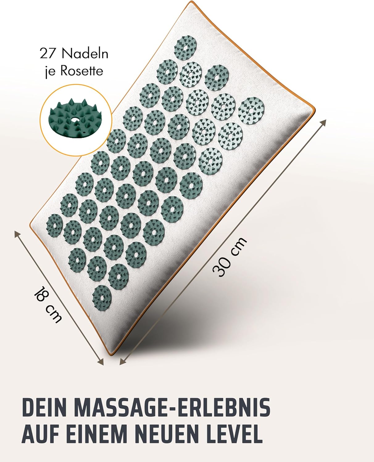 NEOLYMP Akupressurmatten-Verlängerung (18 x 30 cm), gefüllt mit Kokosfasern und Buchweizen, Massagematten-Verlängerung, Videoanleitung mit Akupunkturmatten-Übungen, Akupressurmatten-Zusatz – Bild 2